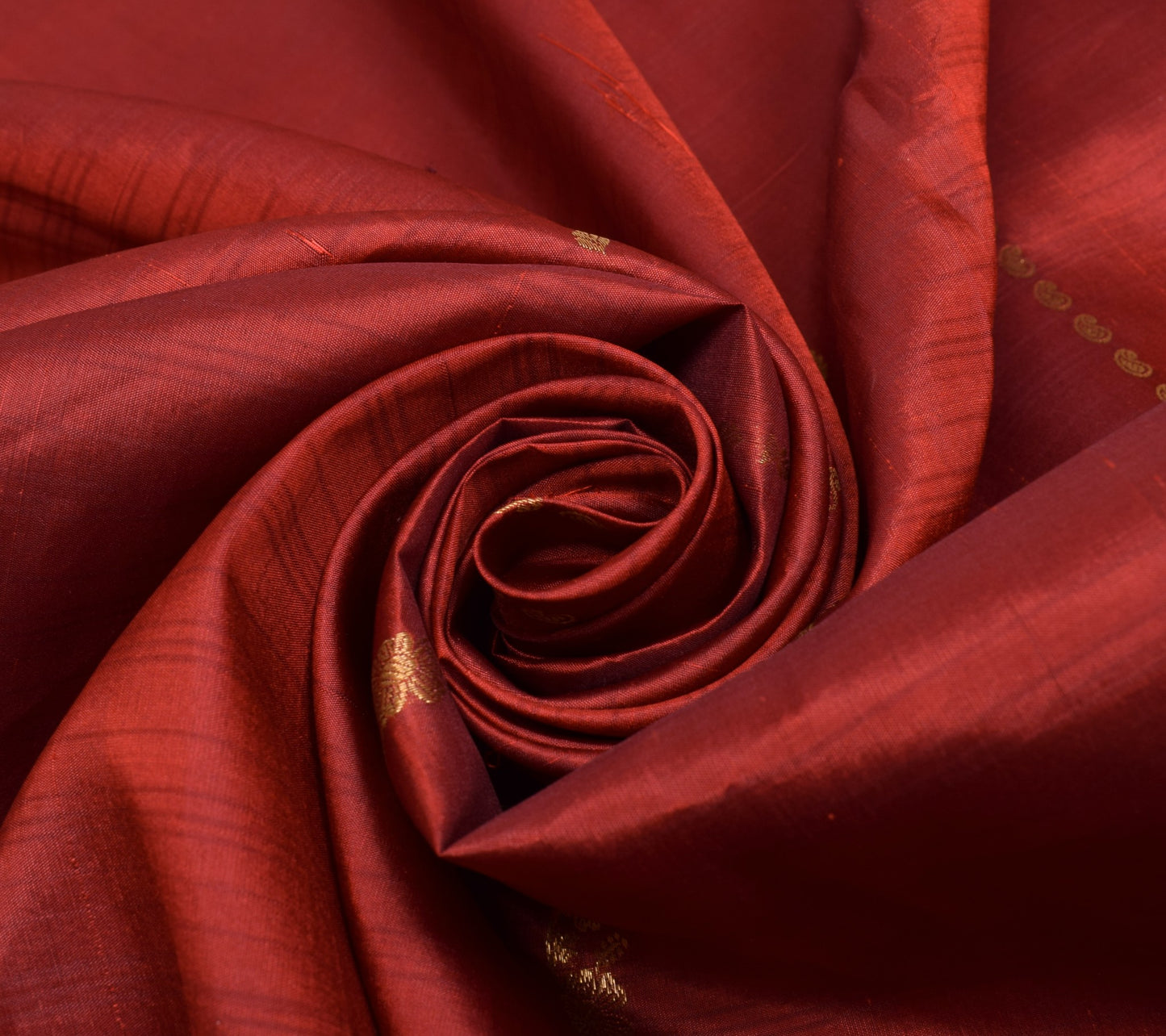 Sushila Vintage HRAVY Wedding Saree Pure Silk Zari Brocade Dark Red Sari Fabric