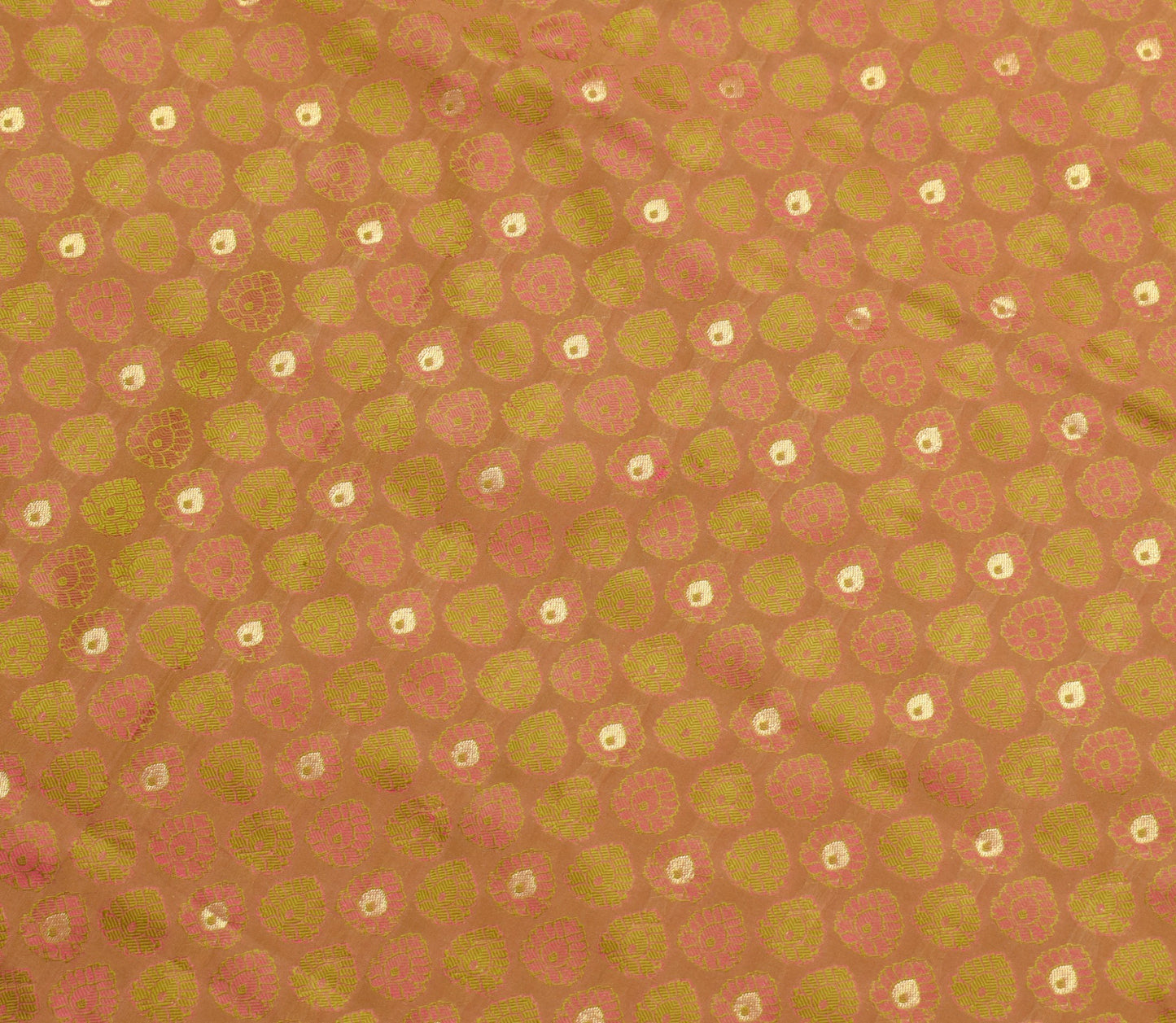 Sushila Vintage Green Pink Premium Saree Pure Silk Self & Zari Woven Sari Fabric
