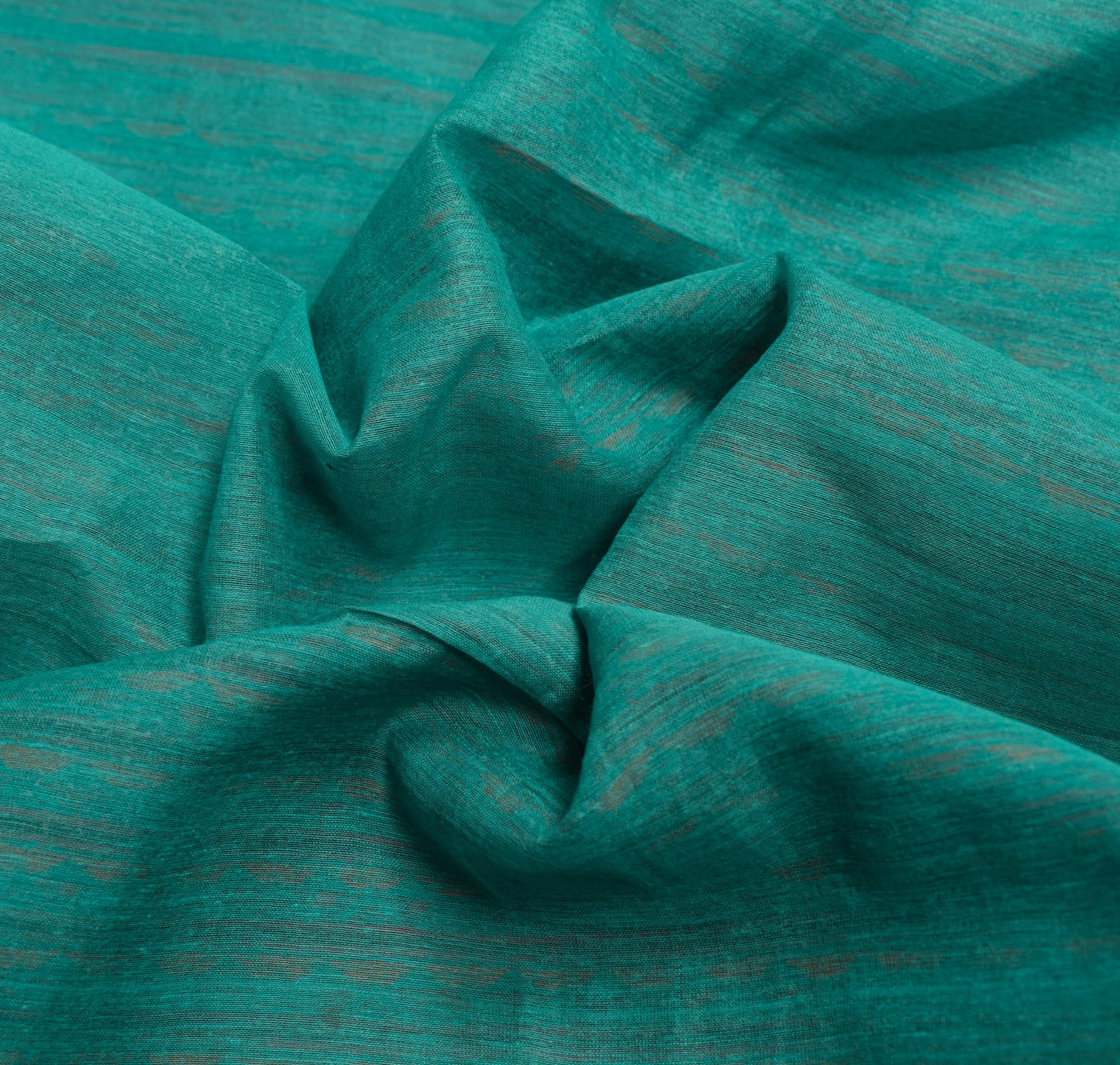 Sushila Vintage Turquoise Green Saree 100% Pure Cotton Woven Indian Sari Fabric