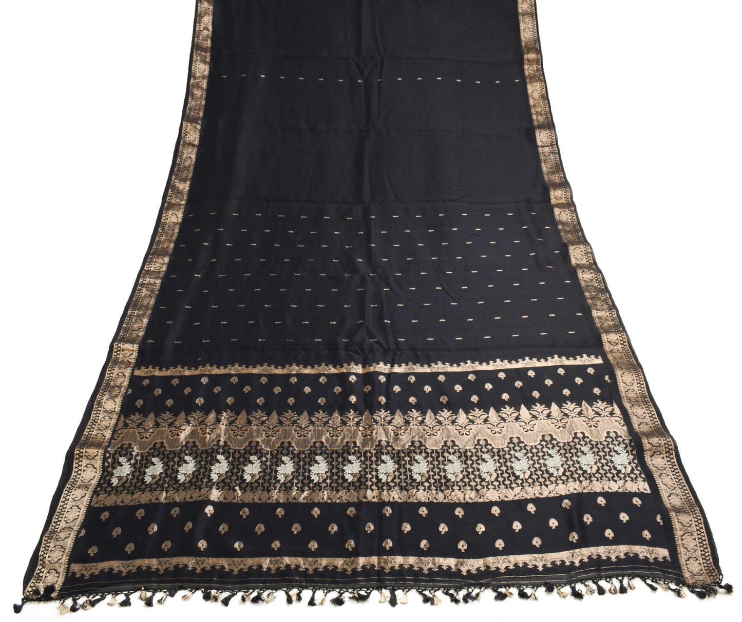 Sushila Vintage Zari Brocade Saree Pure Cotton HEAVY Traditional Sari Fabric