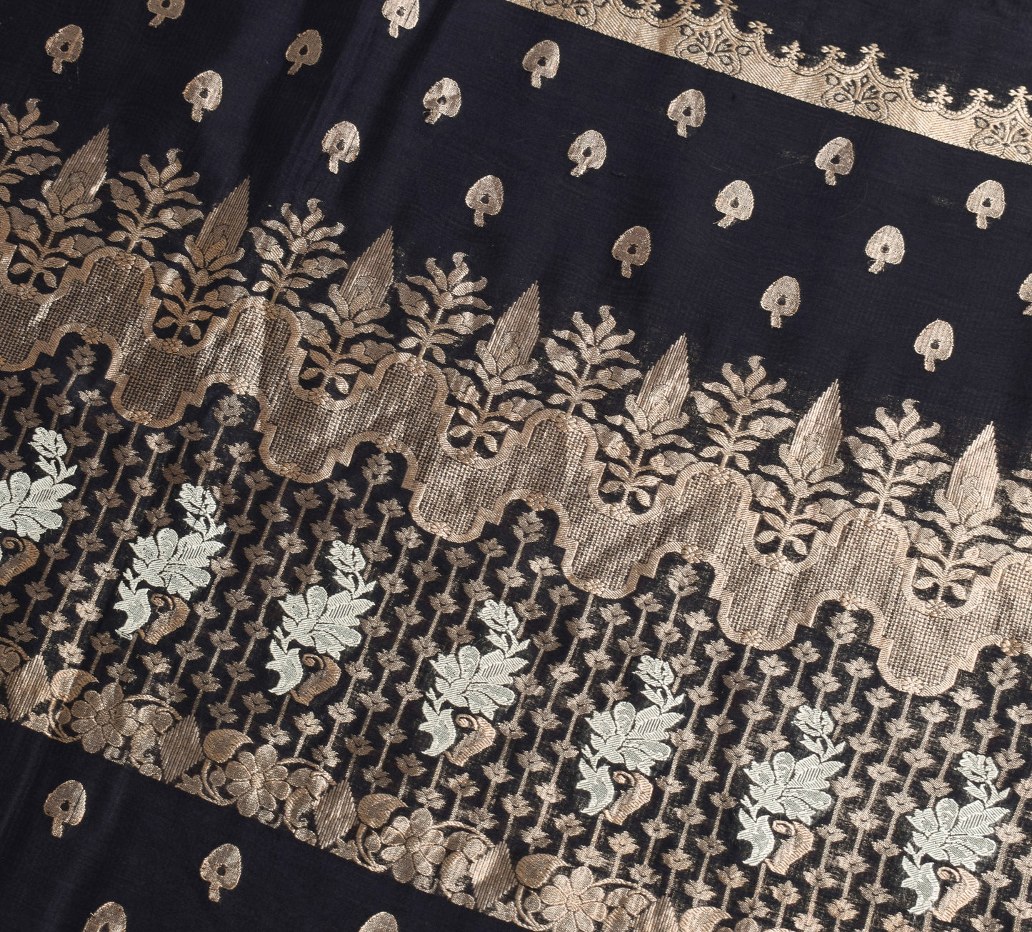 Sushila Vintage Zari Brocade Saree Pure Cotton HEAVY Traditional Sari Fabric