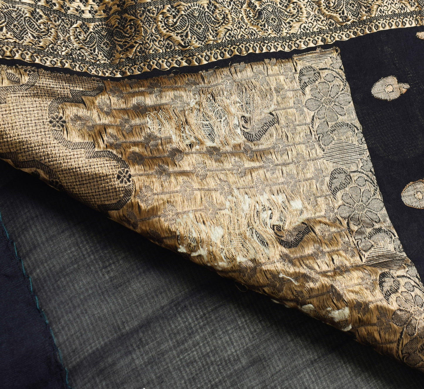 Sushila Vintage Zari Brocade Saree Pure Cotton HEAVY Traditional Sari Fabric