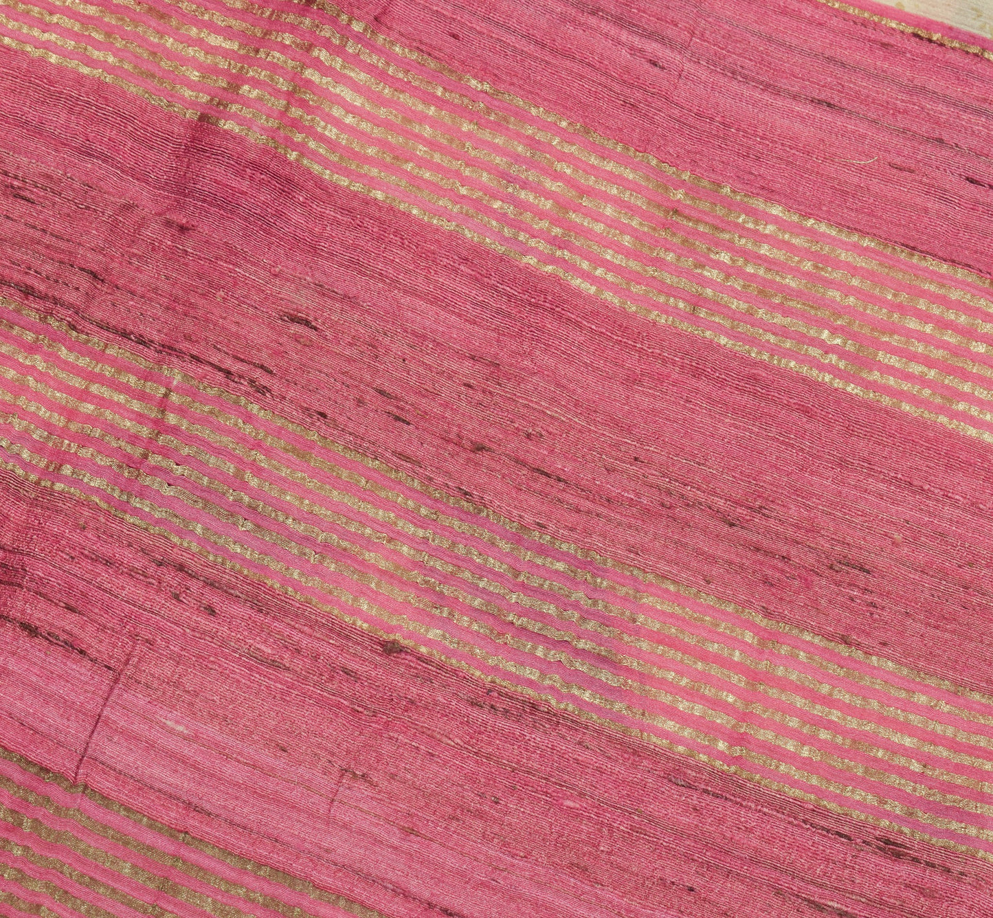 Sushila Vintage Pure khadi Silk Saree Printed with Woven Border Soft Sari Fabric