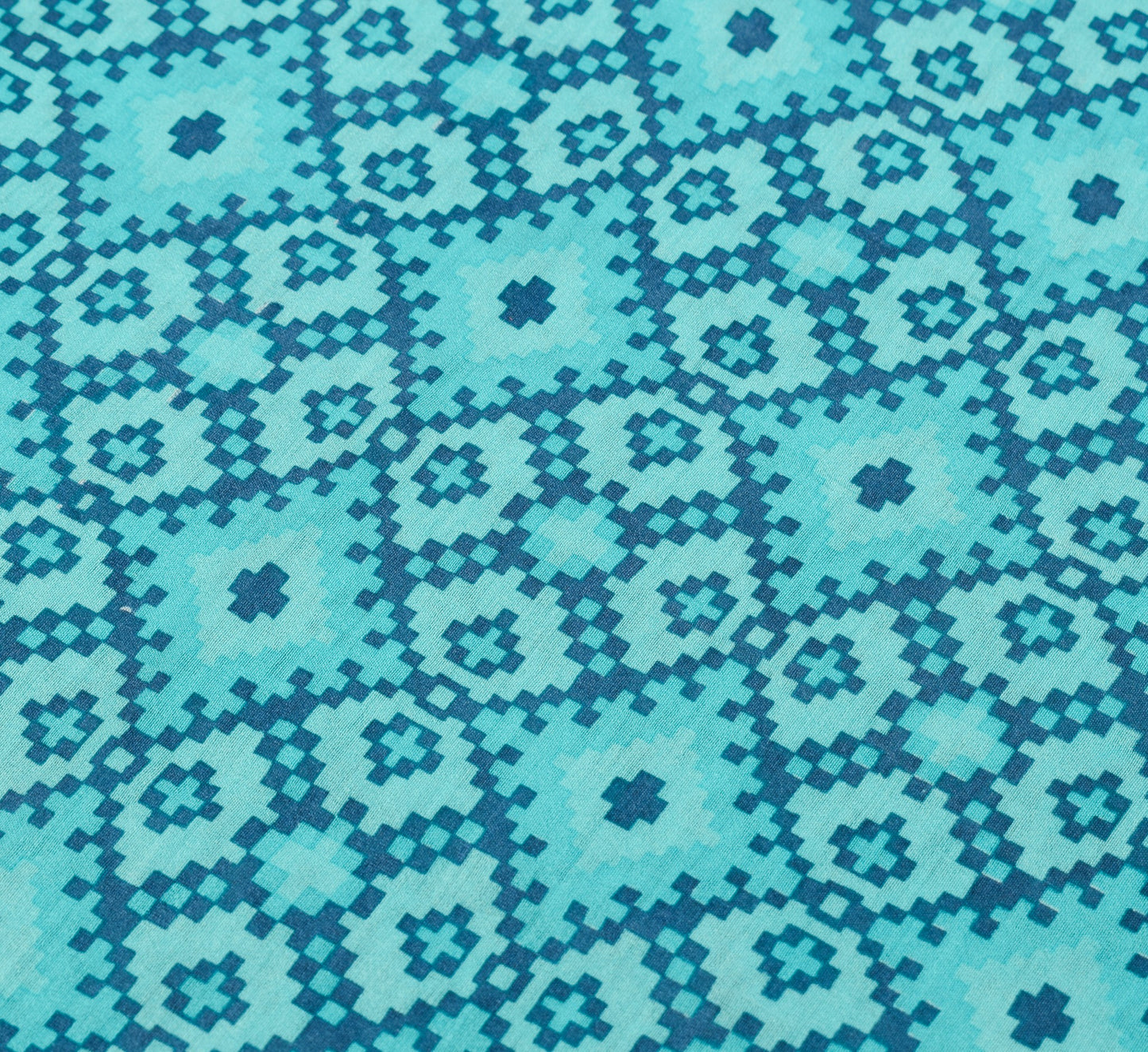 Sushila Vintage Aqua Blue Saree with Zari Woven Border Pure Woolen Sari Fabric