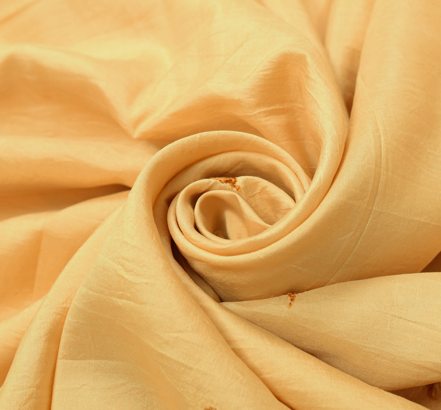 Sushila Vintage Hand Embroidered Saree Beige Pure Silk Floral Sari Soft Fabric