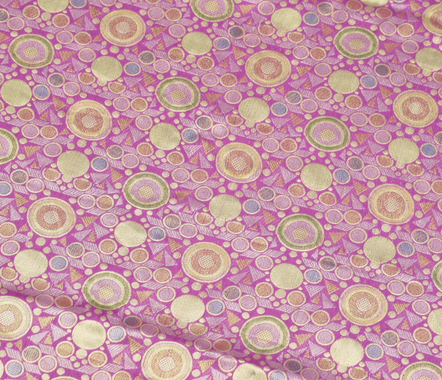 Sushila Vintage Pure Silk Saree Resham Woven Purple Soft Sari Craft 5 YD Fabric