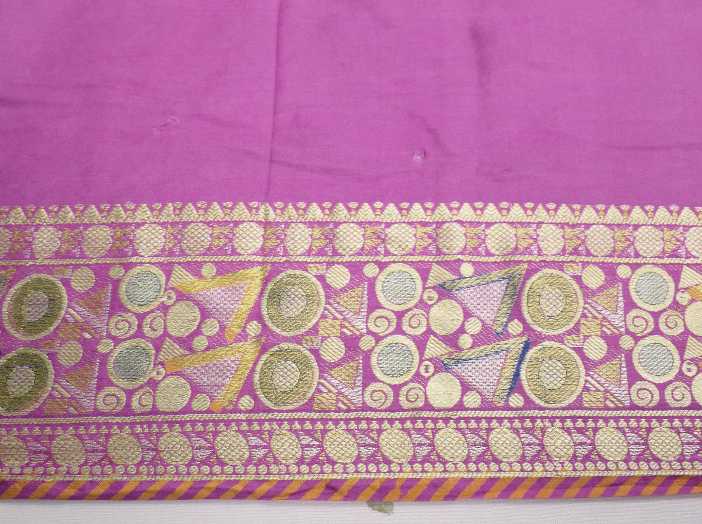 Sushila Vintage Pure Silk Saree Resham Woven Purple Soft Sari Craft 5 YD Fabric