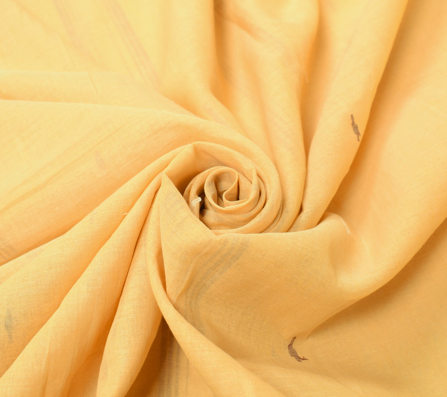 Sushila Vintage Bengal Tant Woven Saree 100% Pure Cotton Beige Soft Sari Fabric
