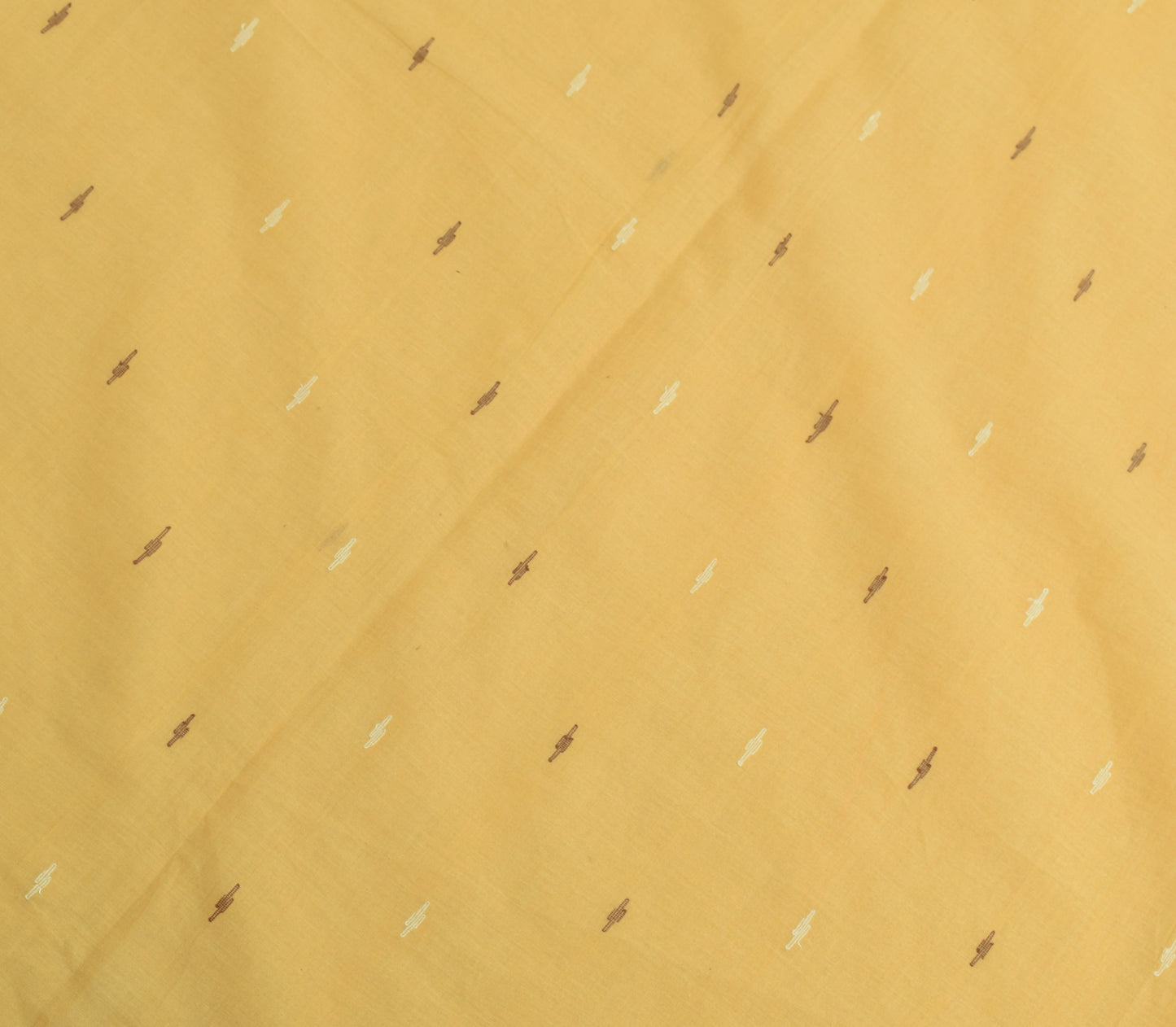 Sushila Vintage Bengal Tant Woven Saree 100% Pure Cotton Beige Soft Sari Fabric