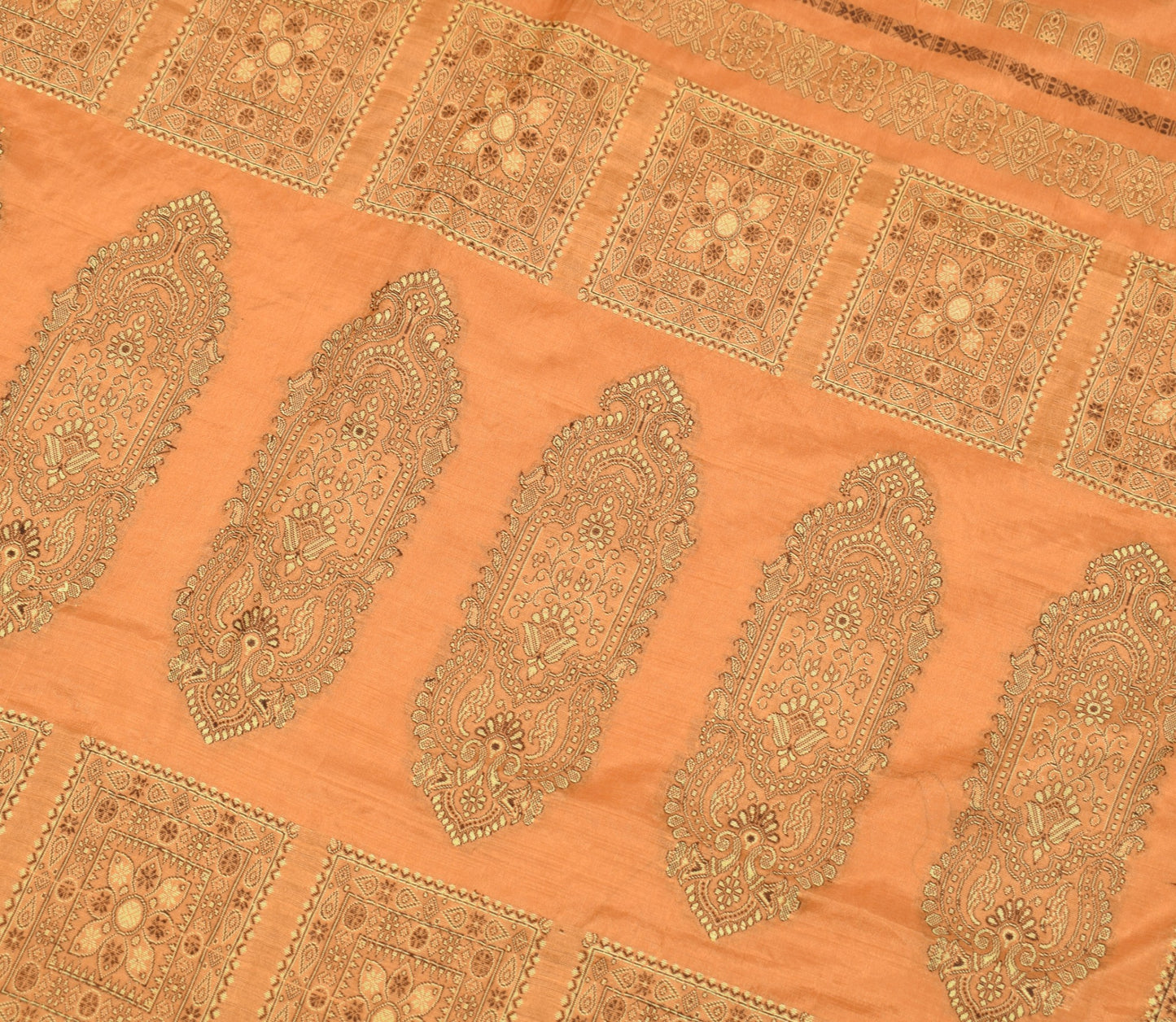 Sushila Vintage Brown Saree Temple Rudraksha Border Bomkai Art Silk Woven Sari