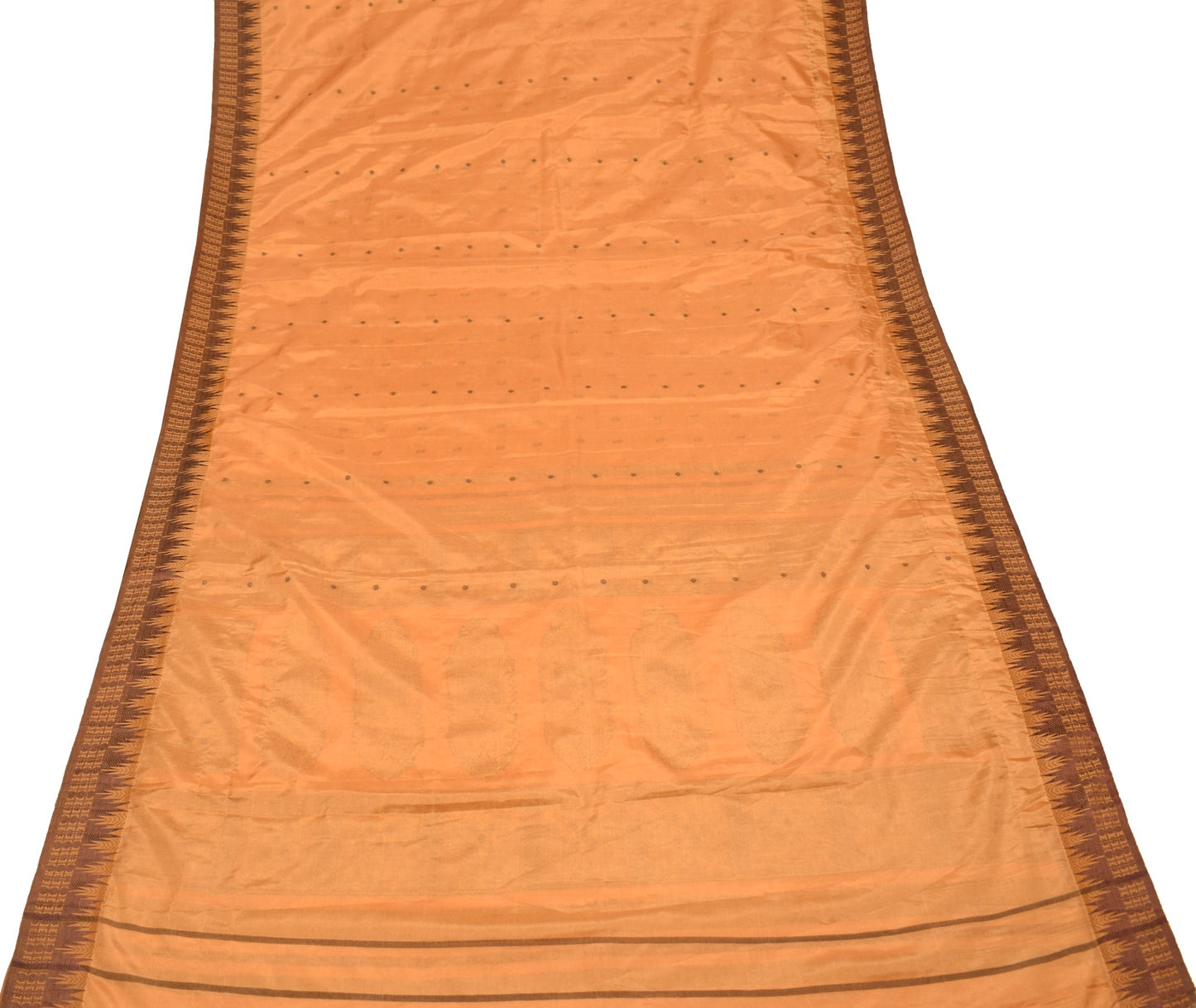 Sushila Vintage Brown Saree Temple Rudraksha Border Bomkai Art Silk Woven Sari