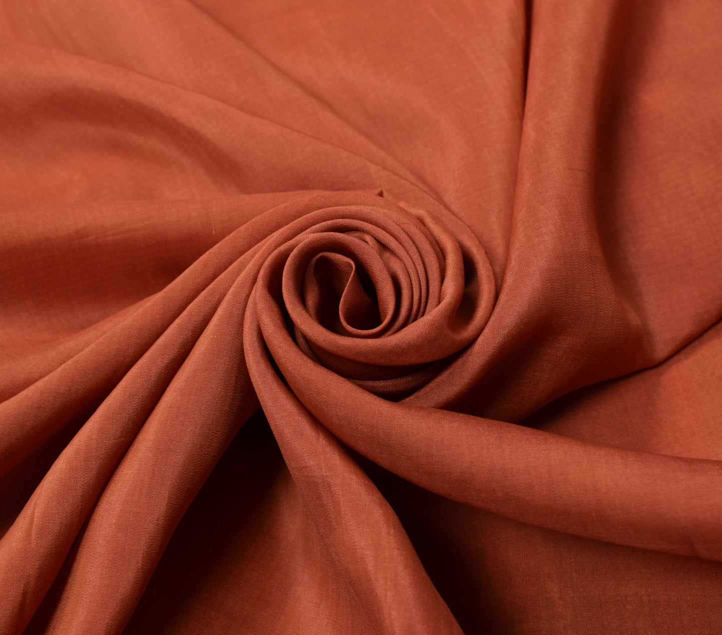 Sushila Vintage Rust Saree with Woven Border Pallu Pure Silk Indian Sari Fabric