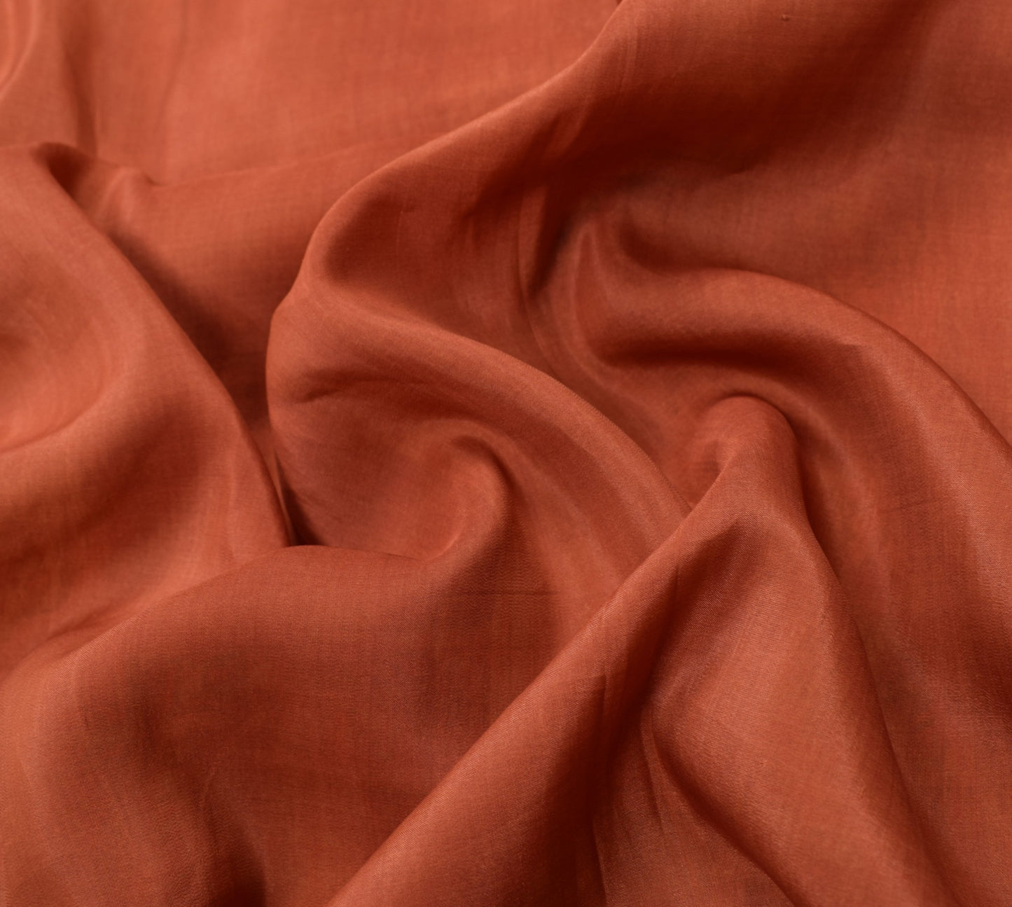 Sushila Vintage Rust Saree with Woven Border Pallu Pure Silk Indian Sari Fabric