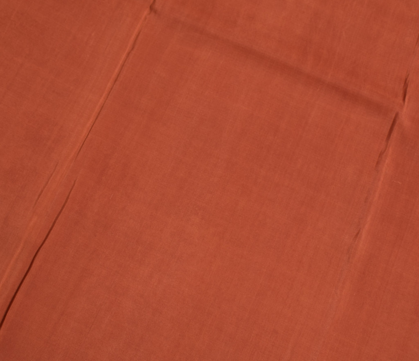 Sushila Vintage Rust Saree with Woven Border Pallu Pure Silk Indian Sari Fabric