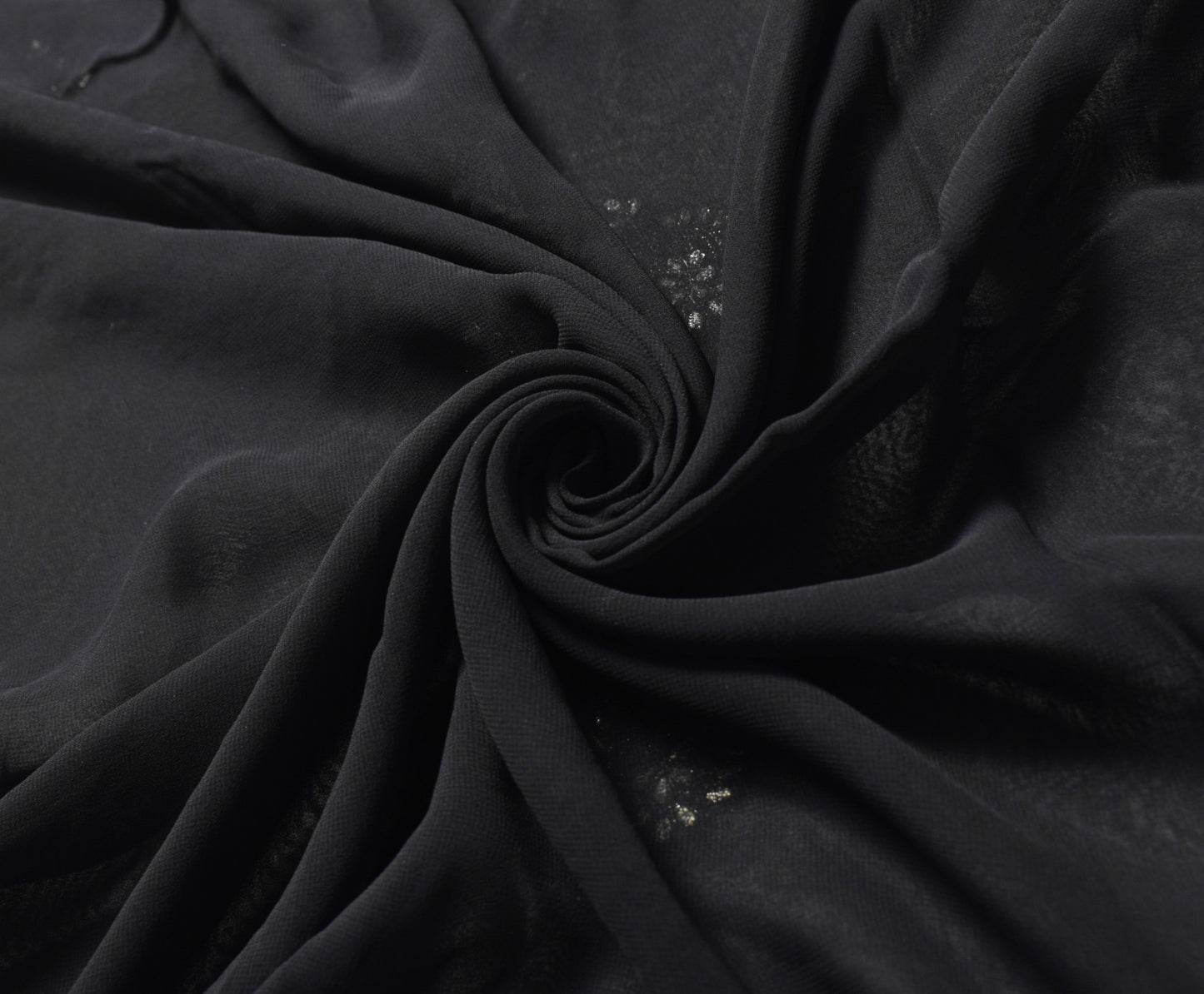 Sushila Vintage Black Sari Golden Embroidered Border Pure Georgette Saree Fabric