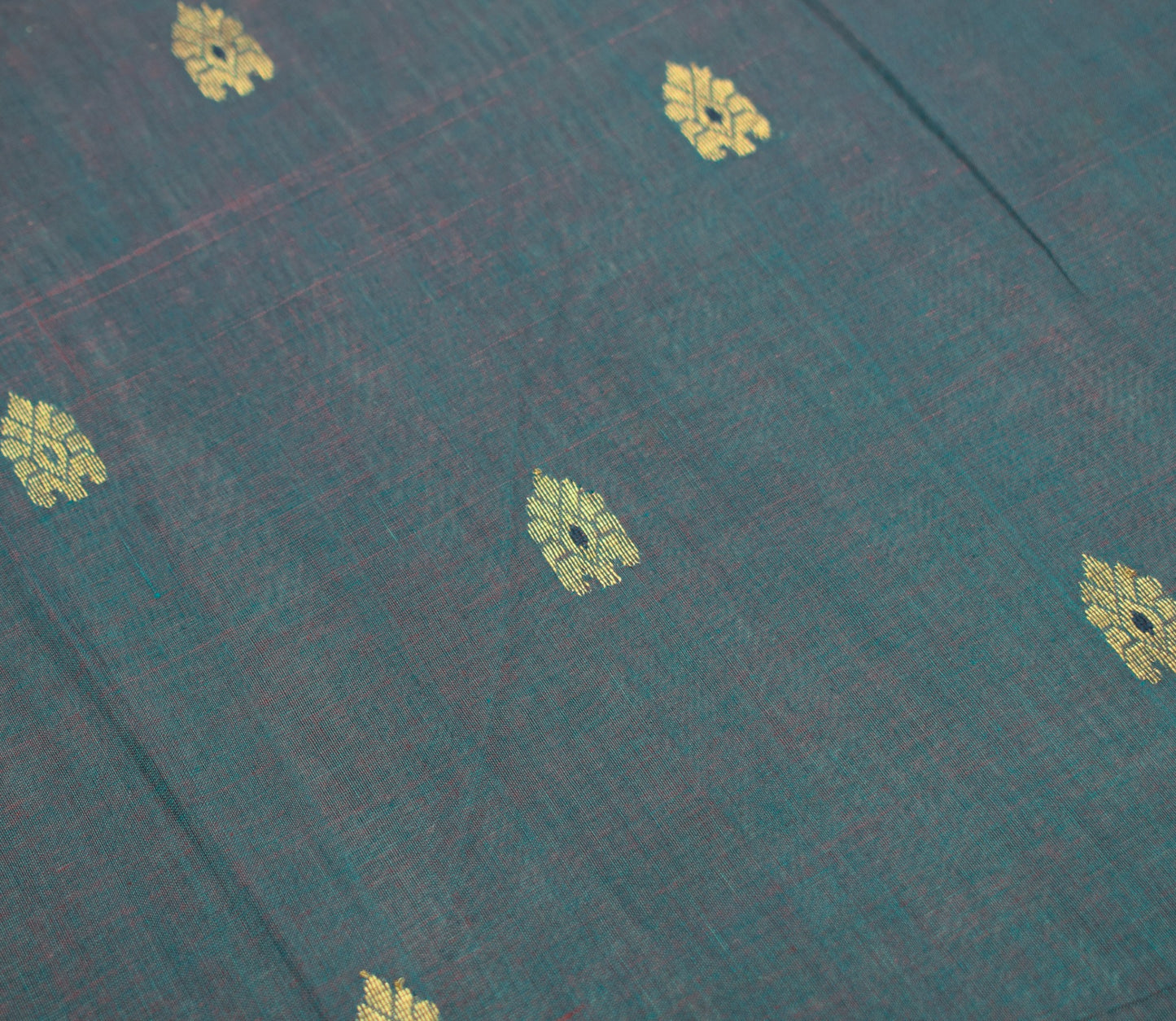 Sushila Vintage Blue Saree Narayanpet Hand Woven Peacock Border Pure Cotton Sari