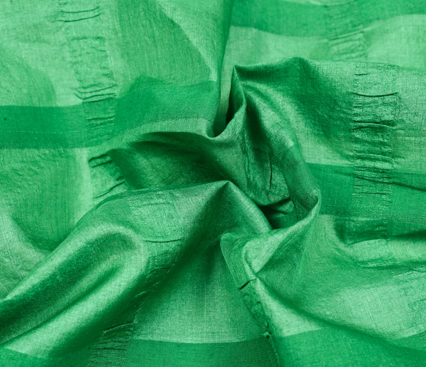 Sushila Vintage Green Saree 100%Pure Tussar Silk Woven & Embroidered Sari Fabric