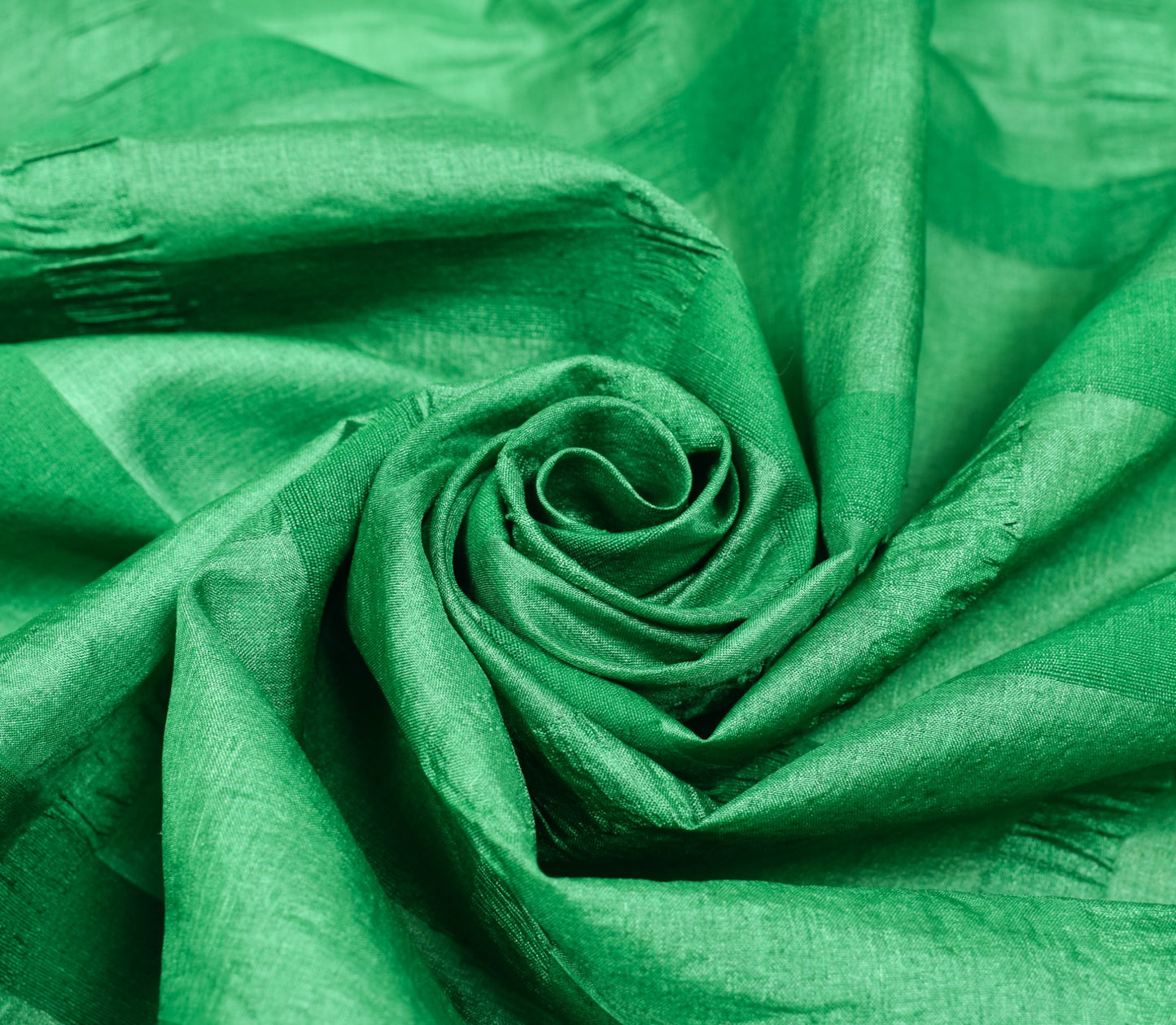 Sushila Vintage Green Saree 100%Pure Tussar Silk Woven & Embroidered Sari Fabric
