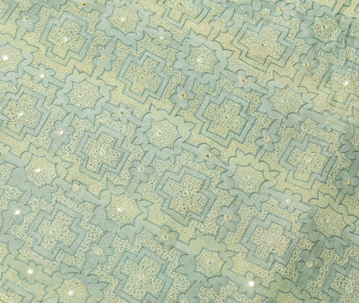 Sushila Vintage Green Saree 100%Pure Tussar Silk Woven & Embroidered Sari Fabric