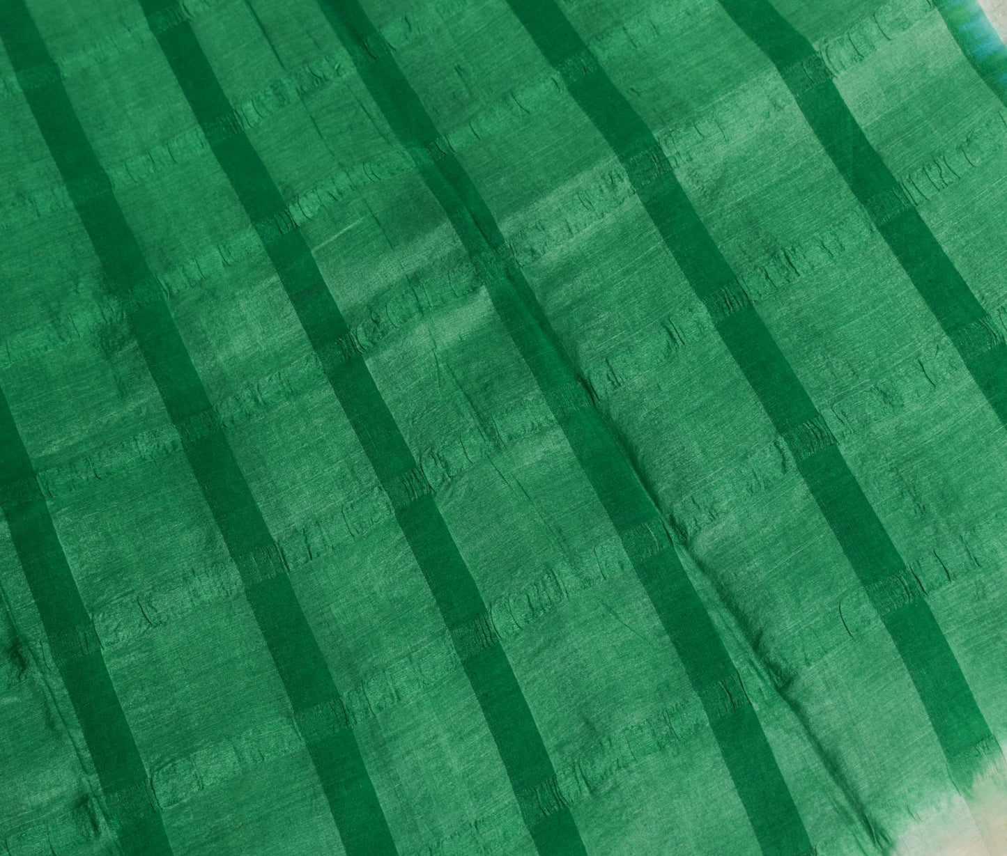 Sushila Vintage Green Saree 100%Pure Tussar Silk Woven & Embroidered Sari Fabric