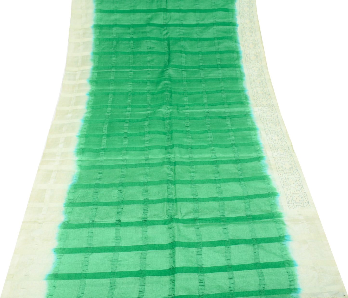 Sushila Vintage Green Saree 100%Pure Tussar Silk Woven & Embroidered Sari Fabric