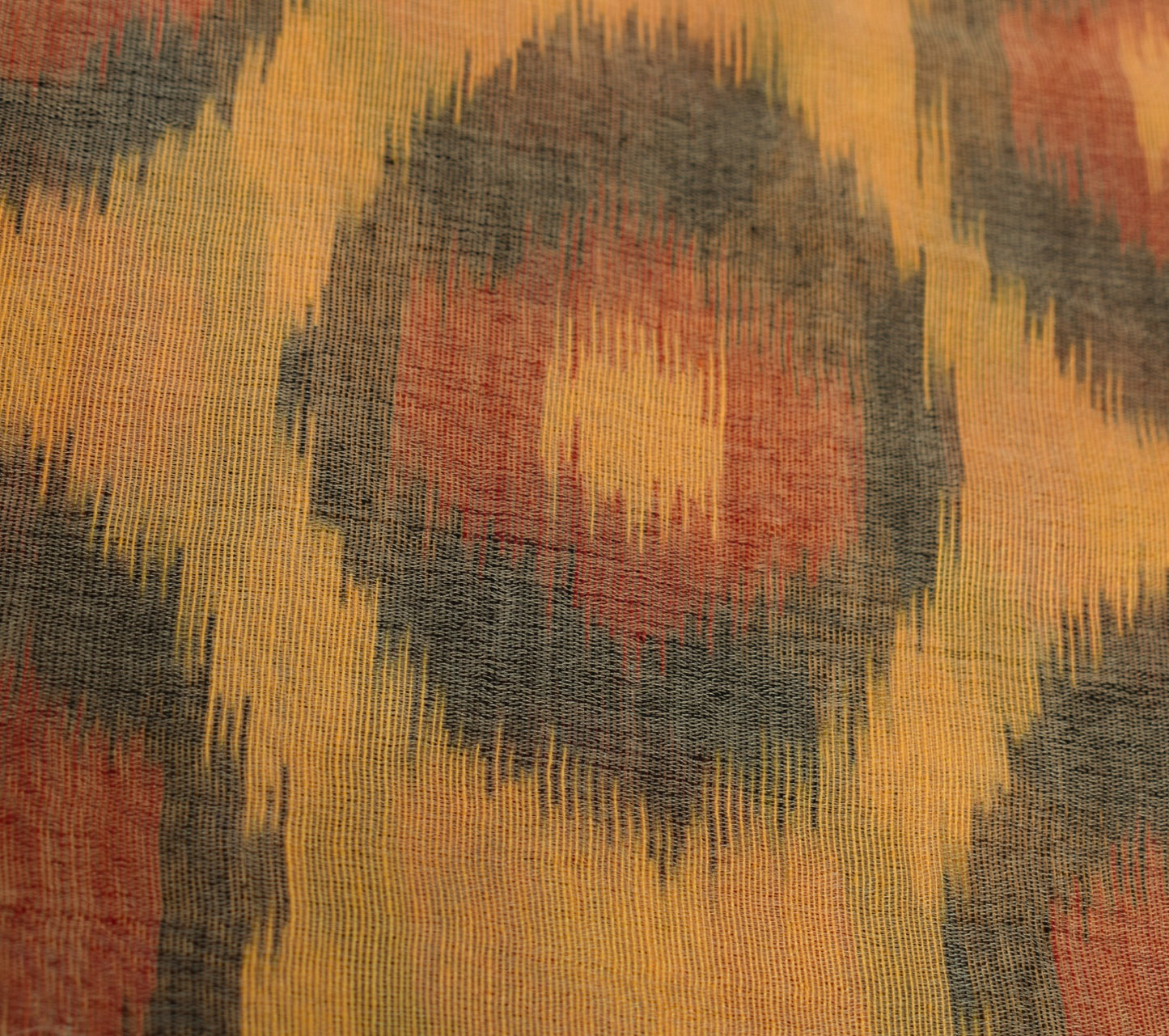 Sushila Vintage Yellow Saree Pure Cotton Silk Hand Woven Pochampally Ikat Sari