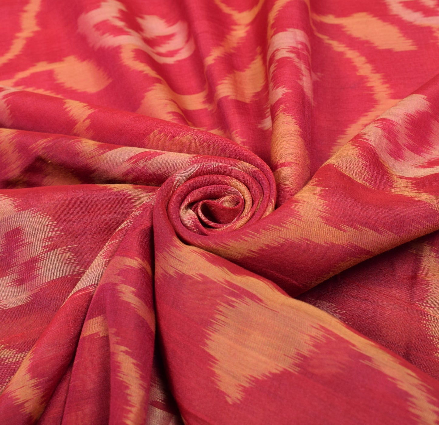 Sushila Vintage Magenta Saree Pure Cotton Silk Hand Woven Pochampally Ikat Sari