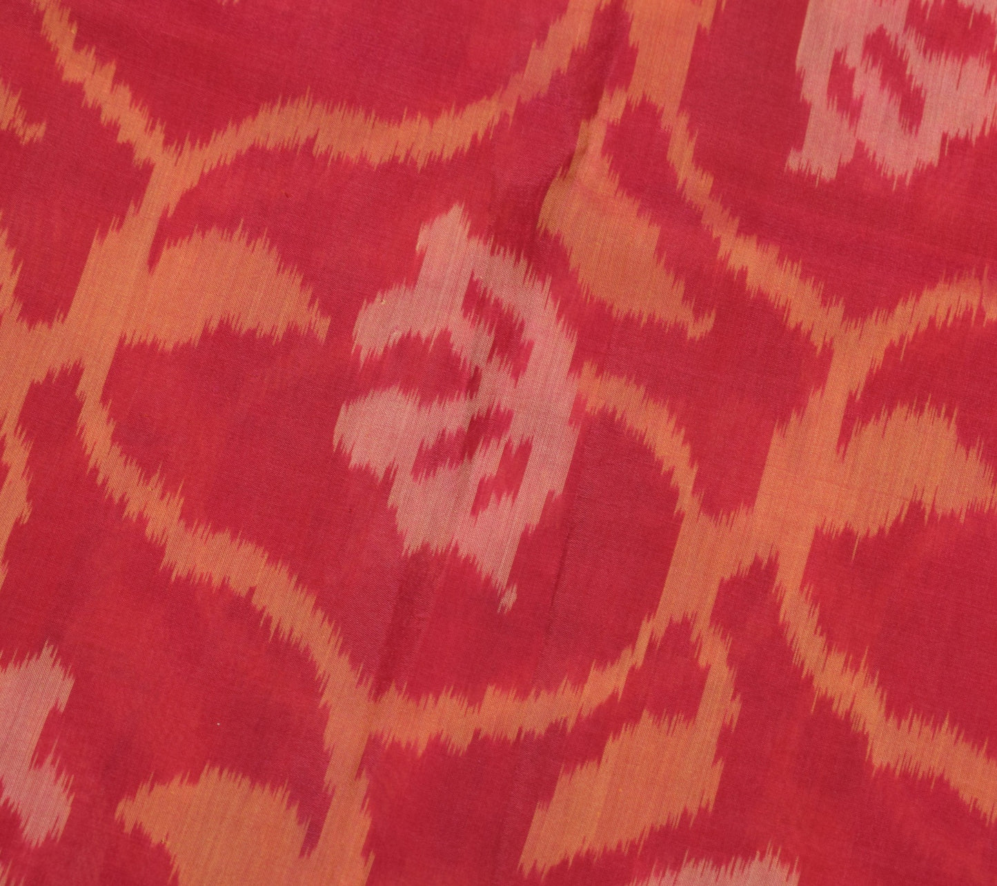 Sushila Vintage Magenta Saree Pure Cotton Silk Hand Woven Pochampally Ikat Sari