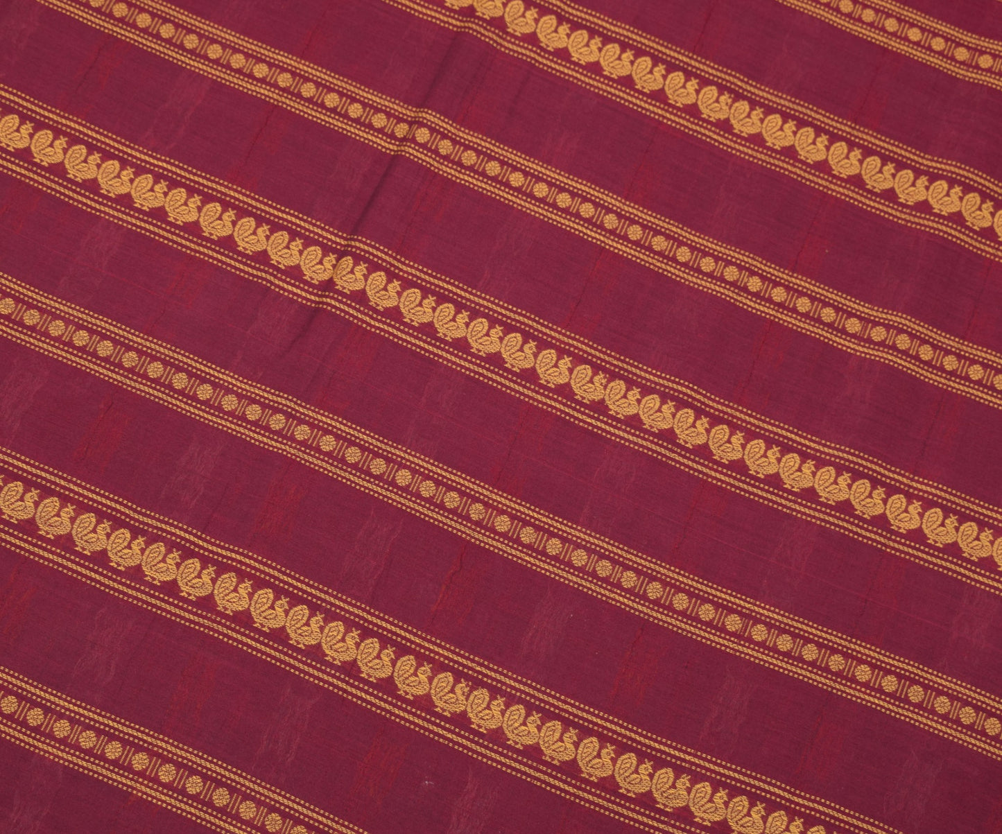 Sushila Vintage Kanchi Cotton Saree Maroon Thread Hand Woven Checks & butta Sari