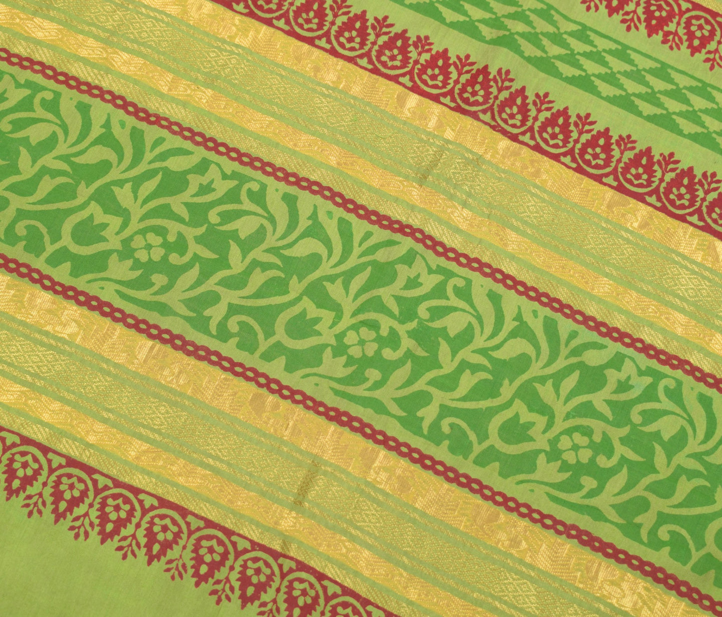 Sushila Vintage Blue Narayanpet Saree Hand Block & Woven Pure Cotton Sari Fabric