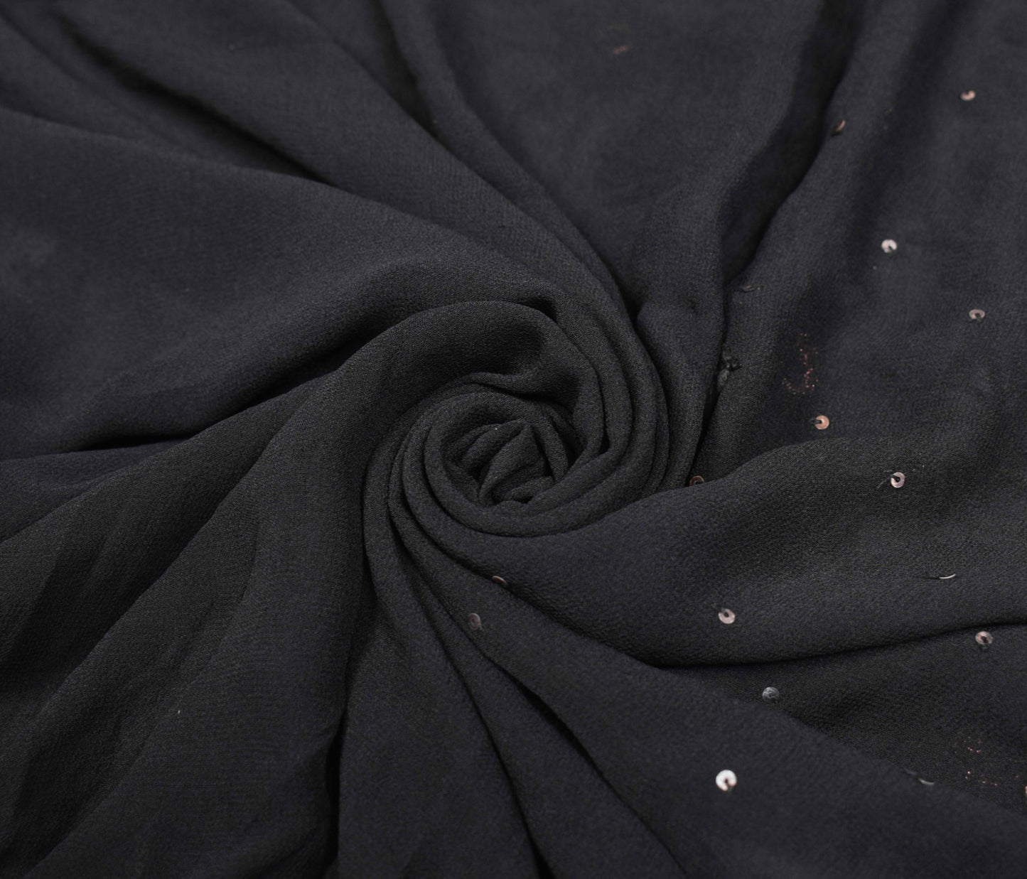 Sushila Vintage Black Classy Saree Pure Georgette Hand Embroidered Sari Fabric