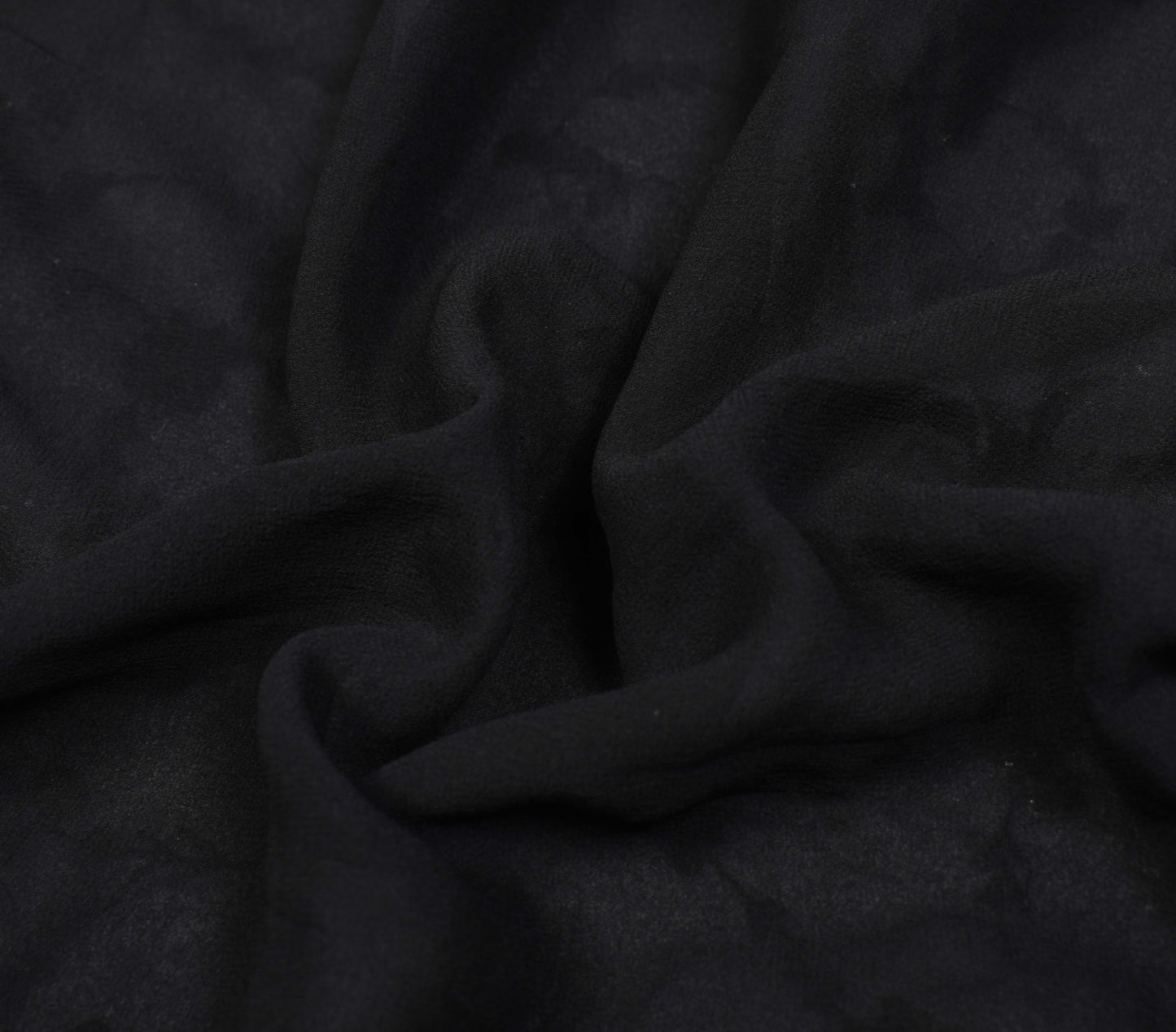 Sushila Vintage Black Bollywood Saree Pure Georgette Hand Embellish Sari Fabric