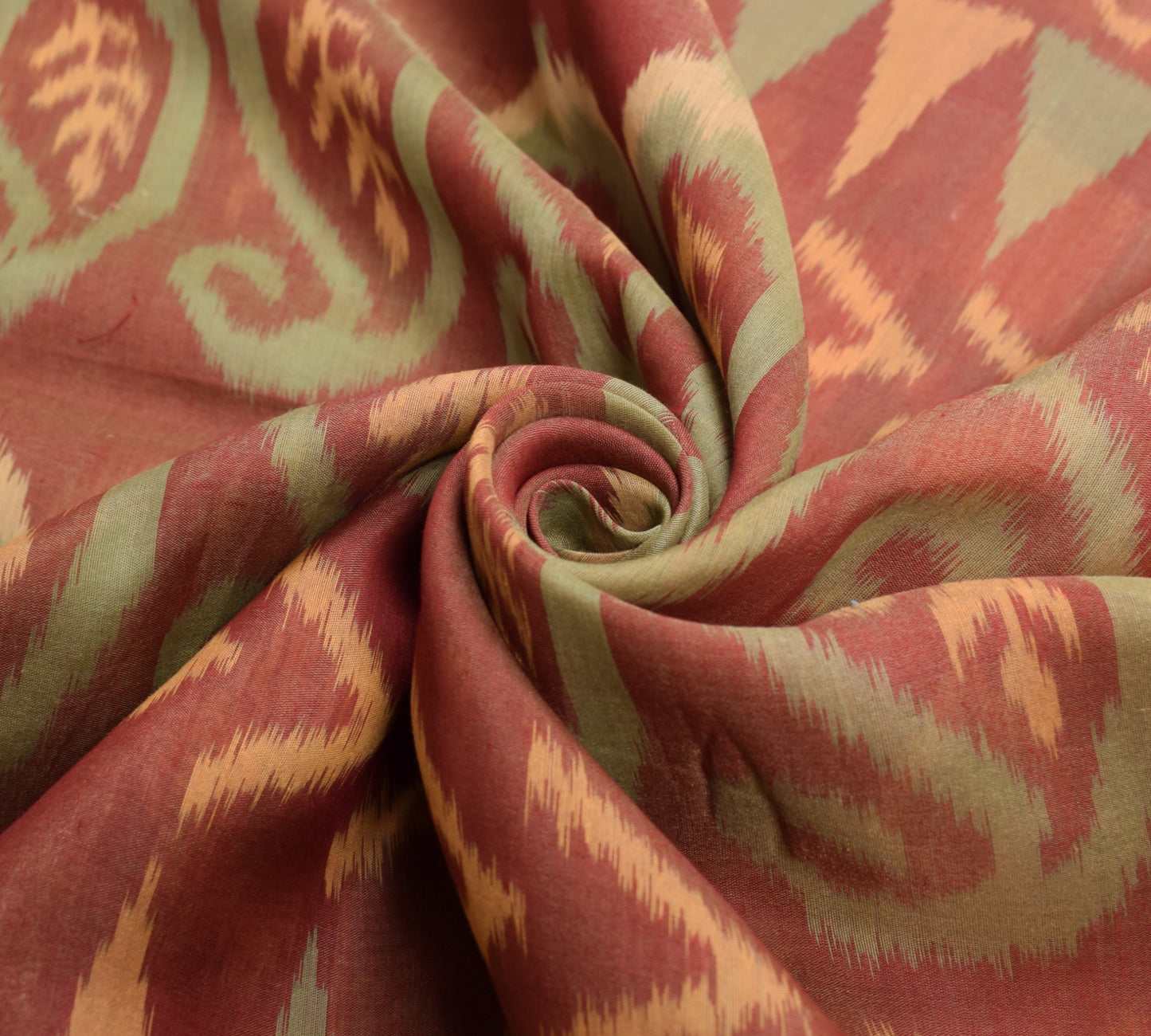 Sushila Vintage Maroon Saree Pure Cotton Silk Hand Woven Pochampally Ikat Sari