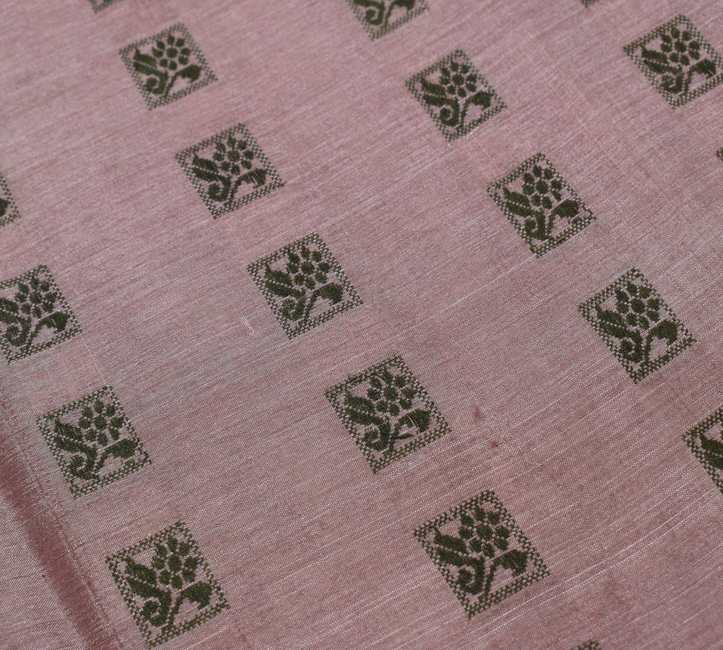 Sushila Vintage Mauve Baluchari Saree 100%Pure Silk Hand Woven HEAVY Sari Fabric