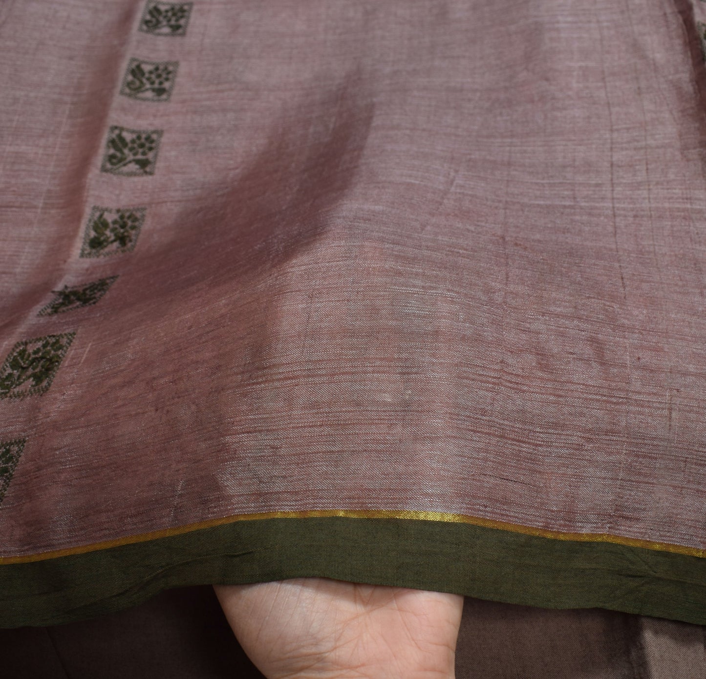 Sushila Vintage Mauve Baluchari Saree 100%Pure Silk Hand Woven HEAVY Sari Fabric