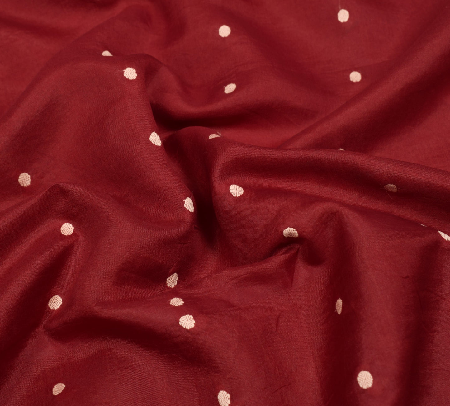 Sushila Vintage Maroon Woven Sari 100% Pure Silk Handloom 6Yard Soft Sari Fabric