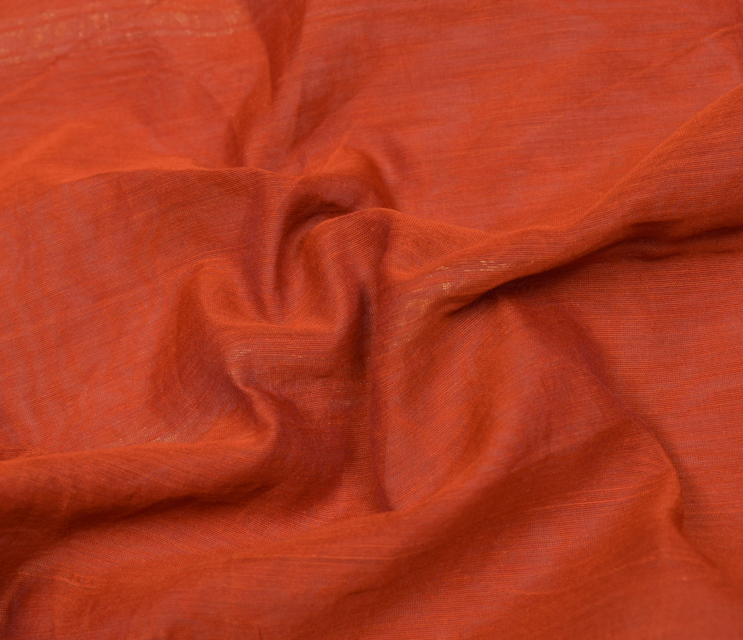 Sushila Vintage Pure Cotton Silk Saree with Broad Zari Border Brown 6 yard Sari
