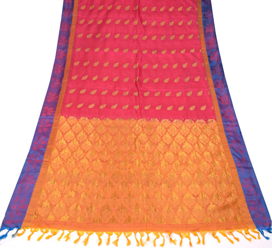 Sushila Vintage Magenta Heavy Indian Sarees Pure Silk Woven Zari Sari Fabric