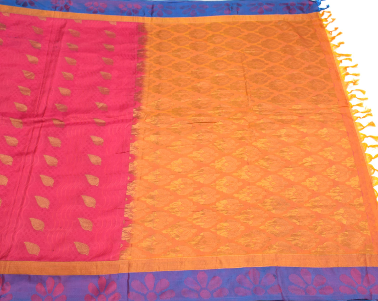 Sushila Vintage Magenta Heavy Indian Sarees Pure Silk Woven Zari Sari Fabric