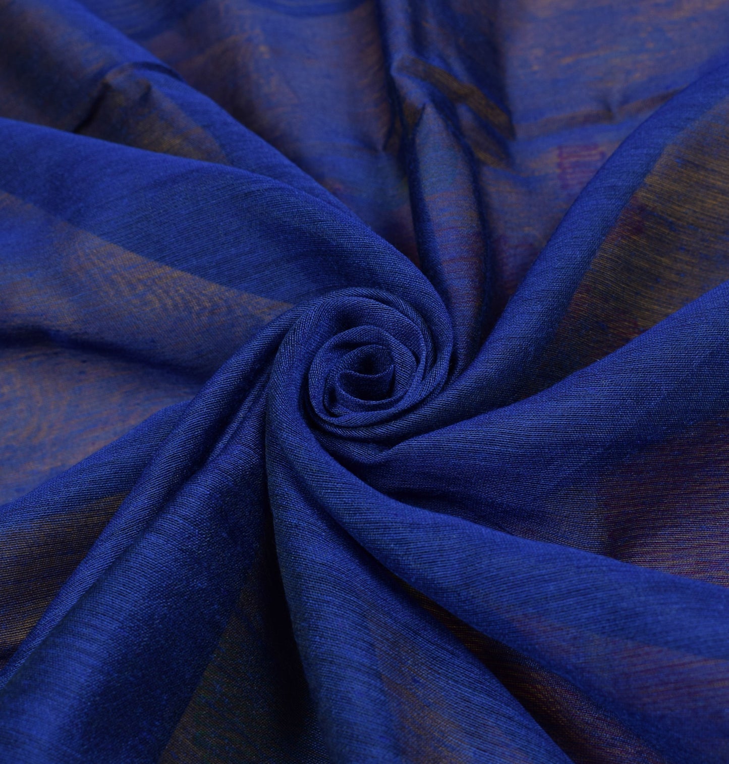 Sushila Vintage Blue Saree Art Cotton Silk Tant Woven Paisley Sari Craft Fabric