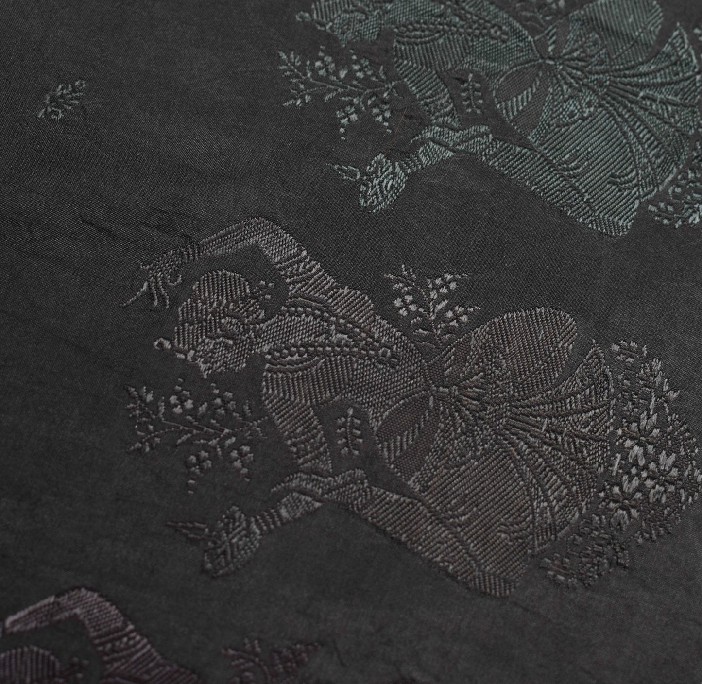 Sushila Vintage Baluchari Woven Saree Black Pure Silk Soft HEAVY Sari Fabric