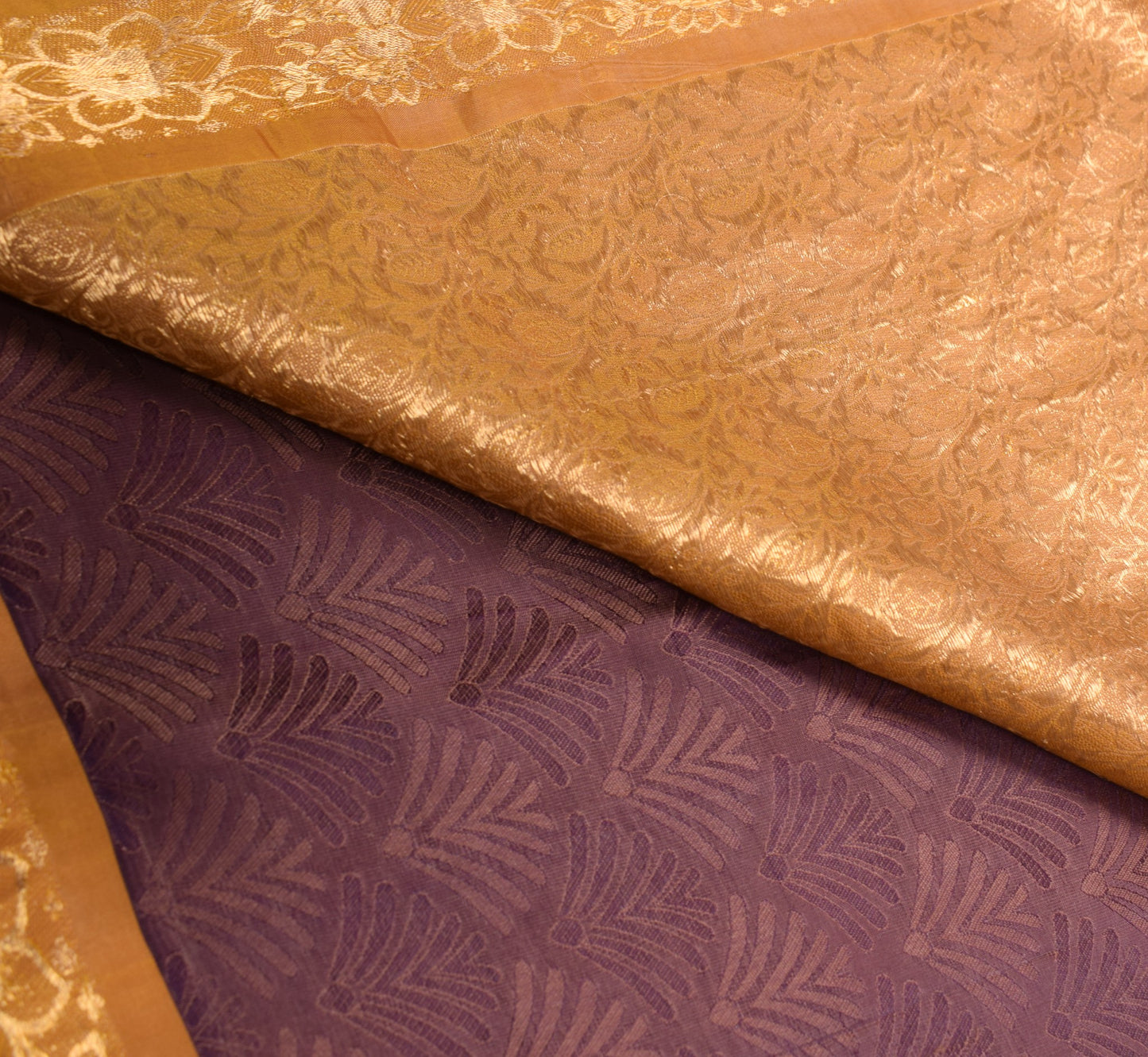 Sushila Vintage Purple Dual Toned Saree Pure Silk Zari Woven HEAVY Sari Fabric