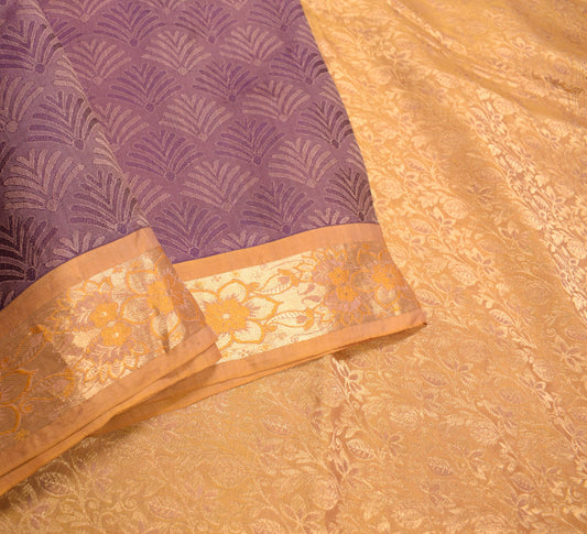 Sushila Vintage Purple Dual Toned Saree Pure Silk Zari Woven HEAVY Sari Fabric