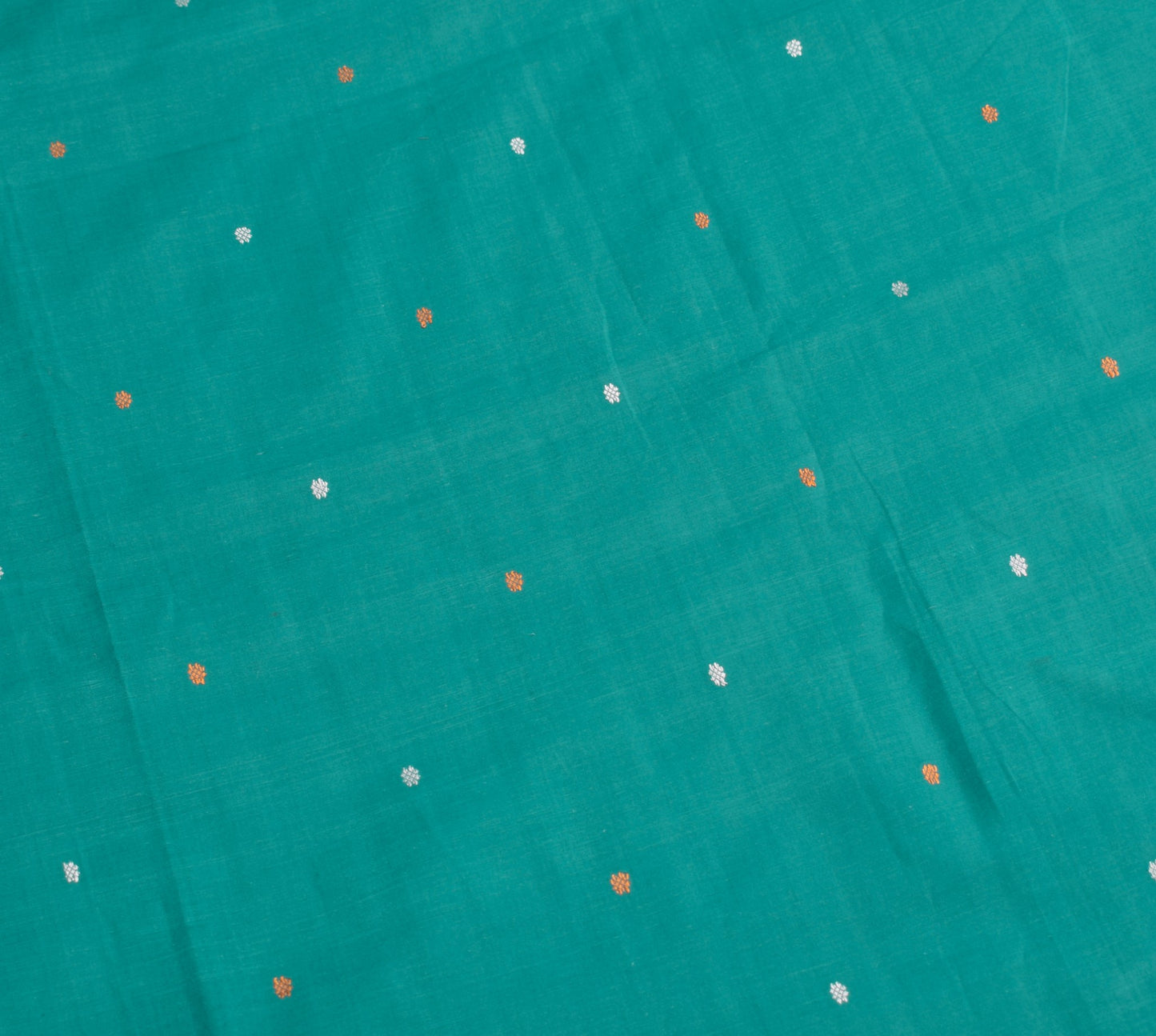 Sushila Vintage Teal Saree Pure Cotton Hand Woven Sambalpuri Ikat Sari Fabric