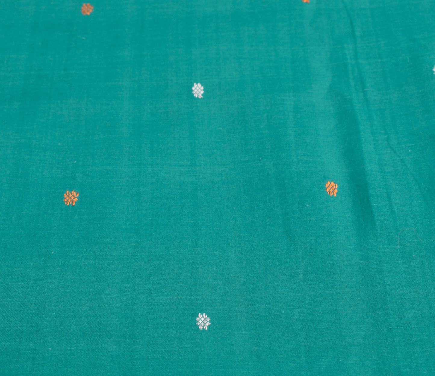 Sushila Vintage Teal Saree Pure Cotton Hand Woven Sambalpuri Ikat Sari Fabric