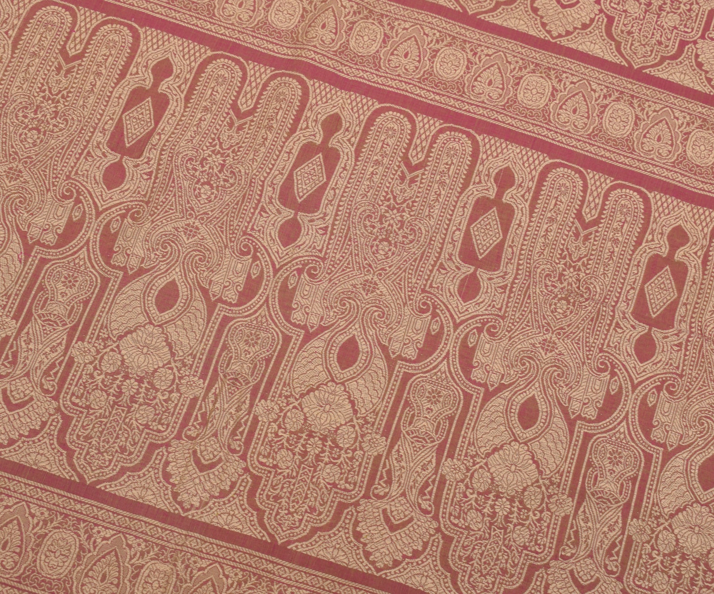 Sushila Vintage Pink Saree 100% Pure Cotton Hand Woven Soft Sari Fabric