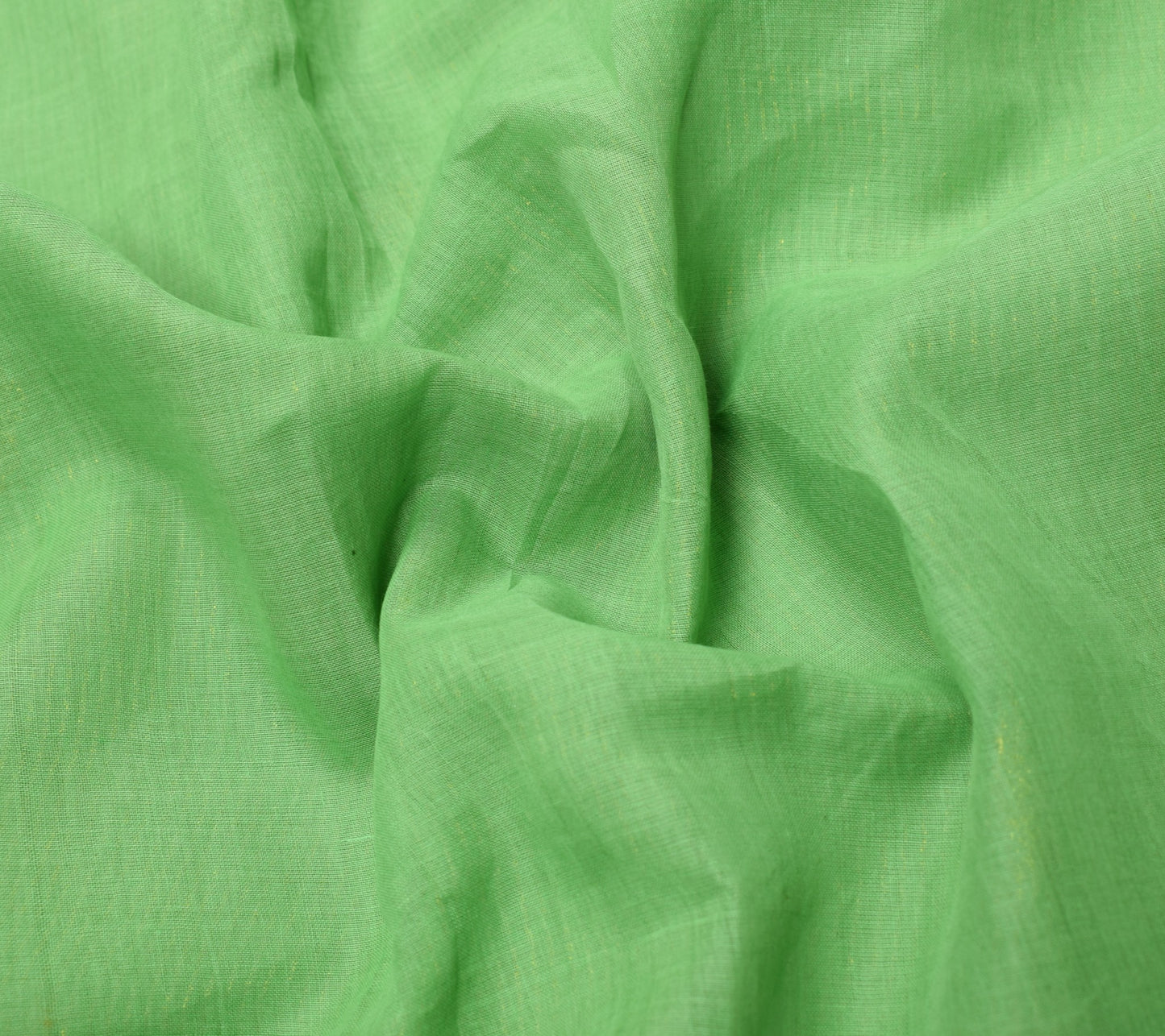 Sushila Vintage Green Woven Saree with Broad Zari Border Pure Cotton Sari Fabric