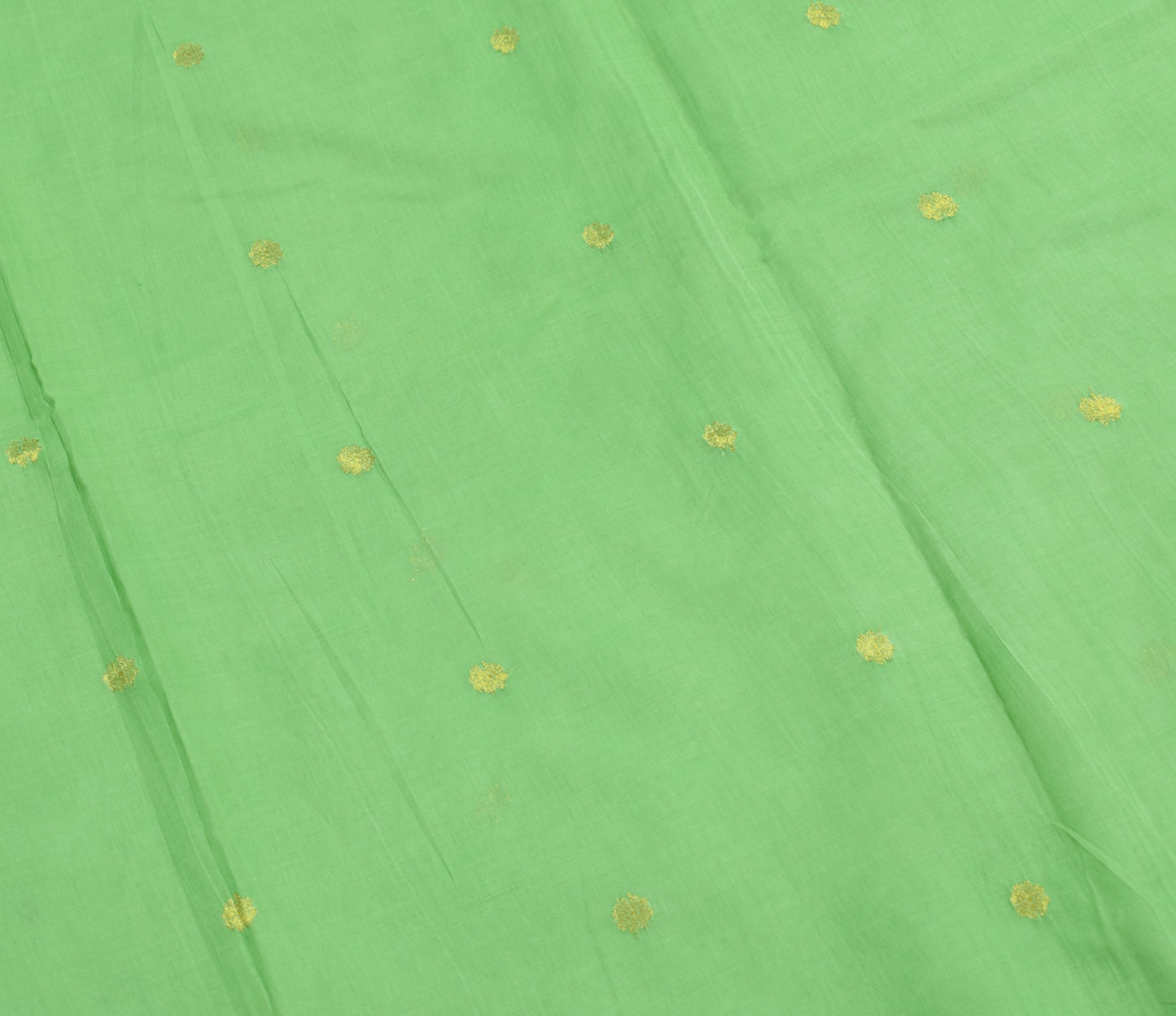 Sushila Vintage Green Woven Saree with Broad Zari Border Pure Cotton Sari Fabric