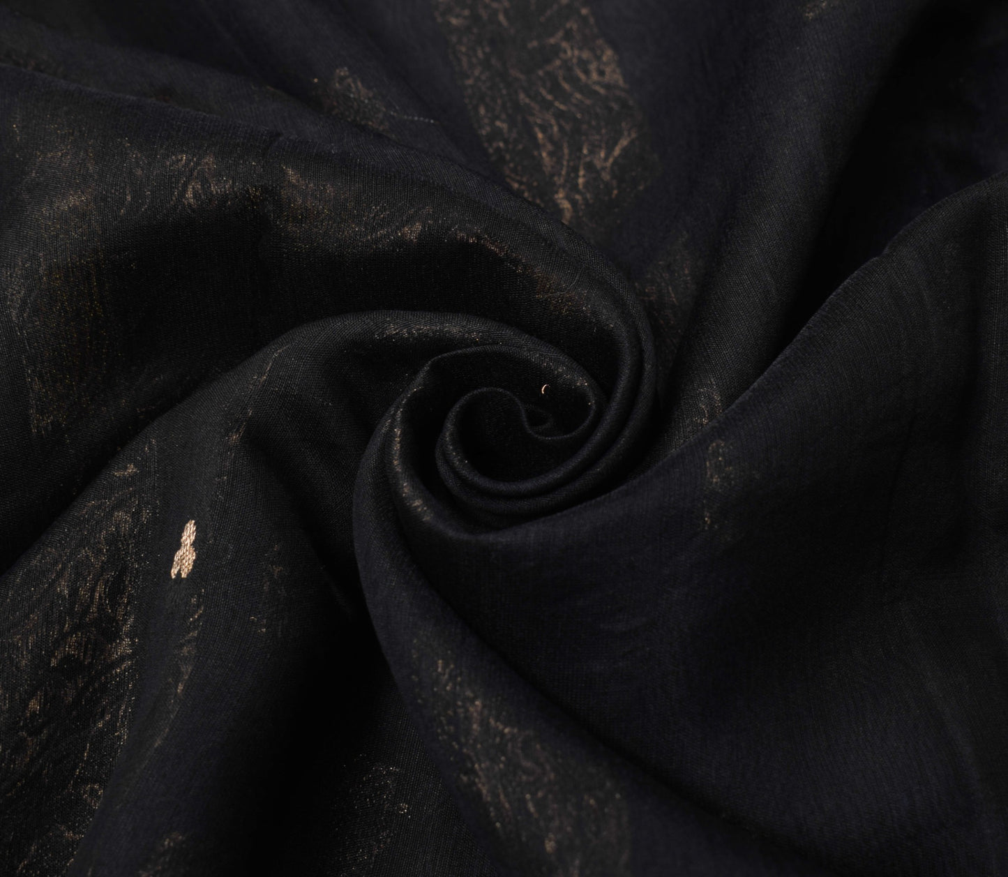 Sushila Vintage Black Zari Woven Saree 100% Pure Cotton silk Premium Sari Fabric