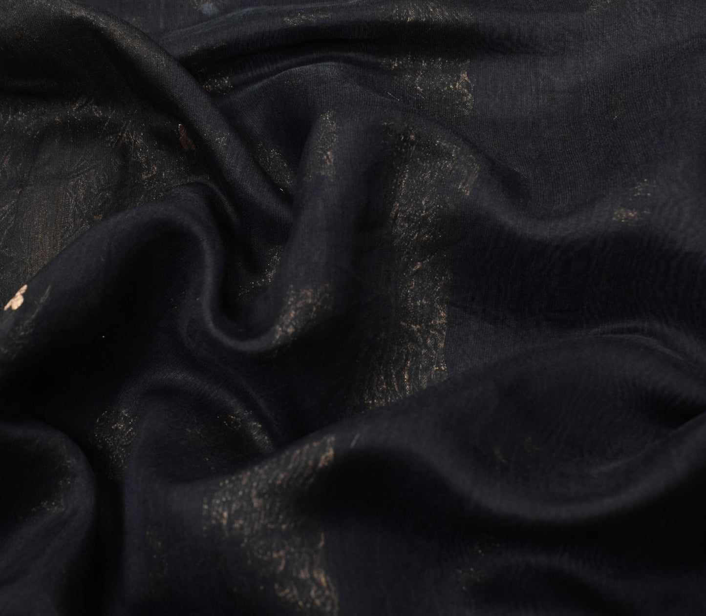 Sushila Vintage Black Zari Woven Saree 100% Pure Cotton silk Premium Sari Fabric